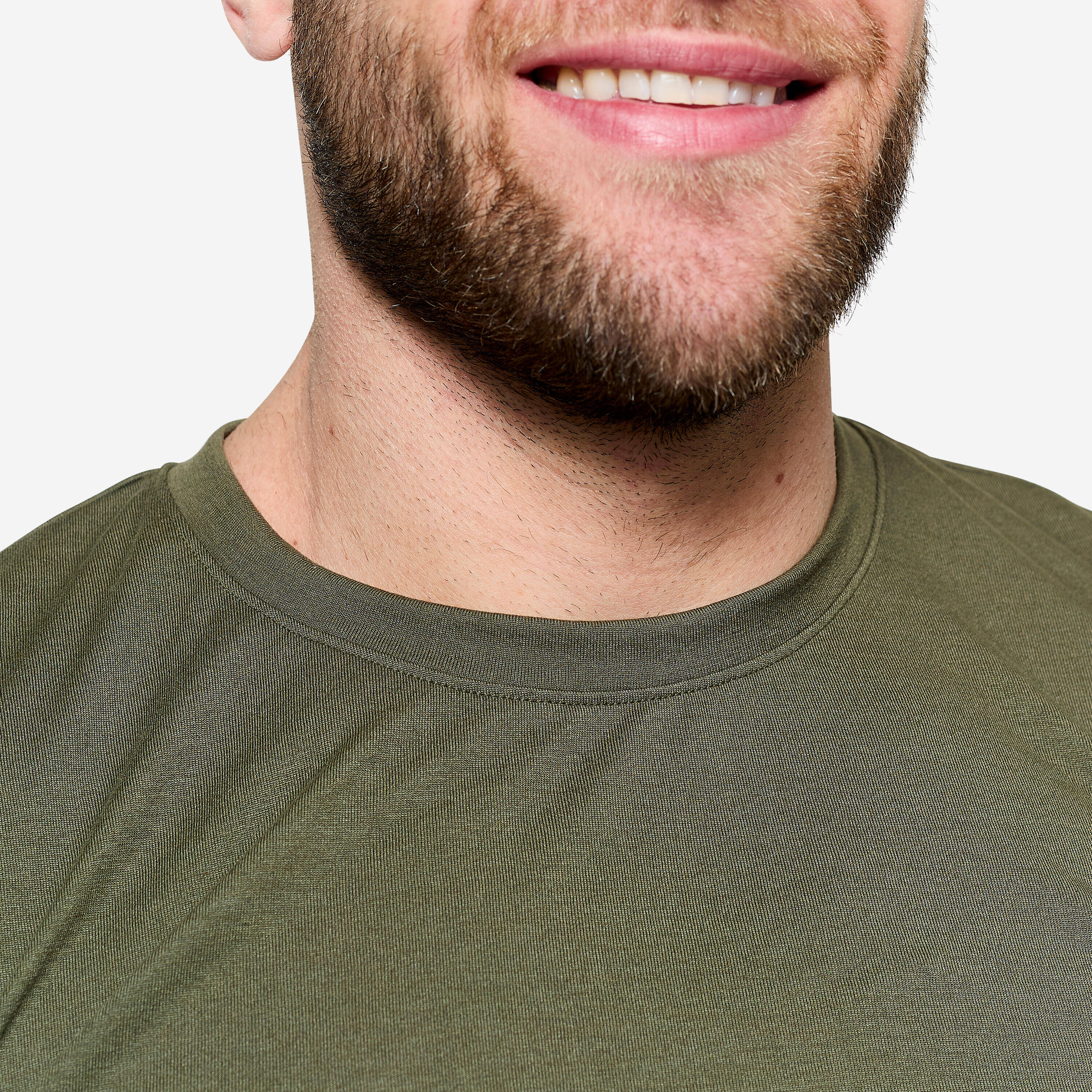 Men's Slim-Fit Breathable Cross Training T-Shirt - Khaki Green -  5