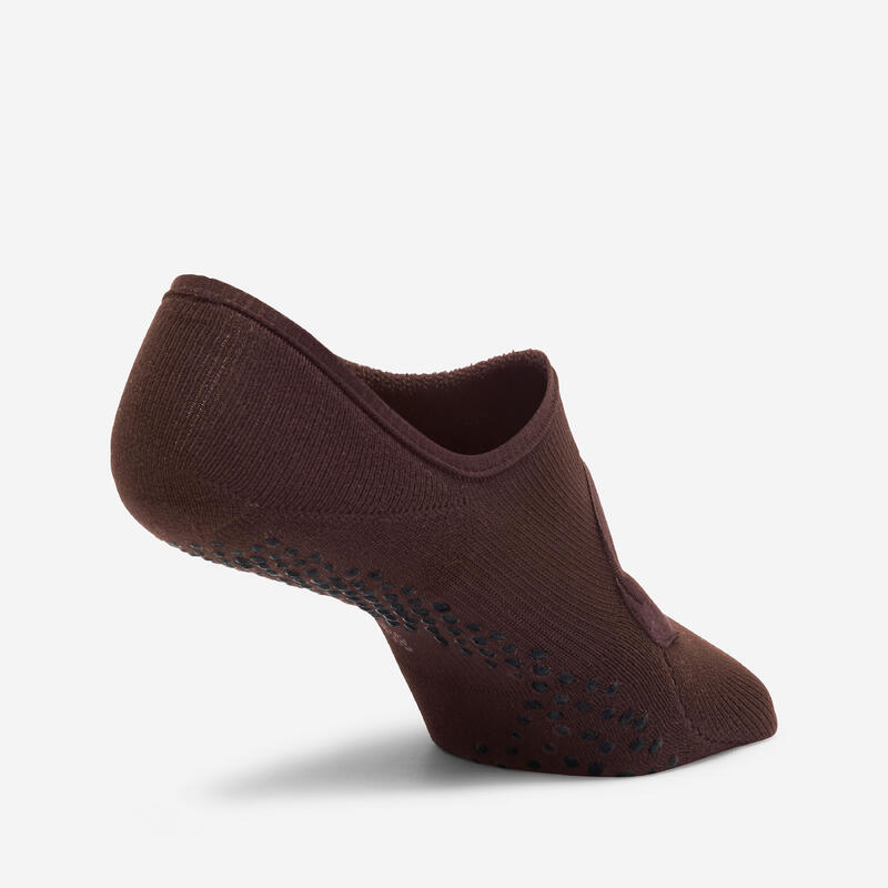Chaussettes antidérapantes femme, marron