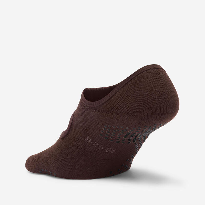 Chaussettes antidérapantes femme, marron