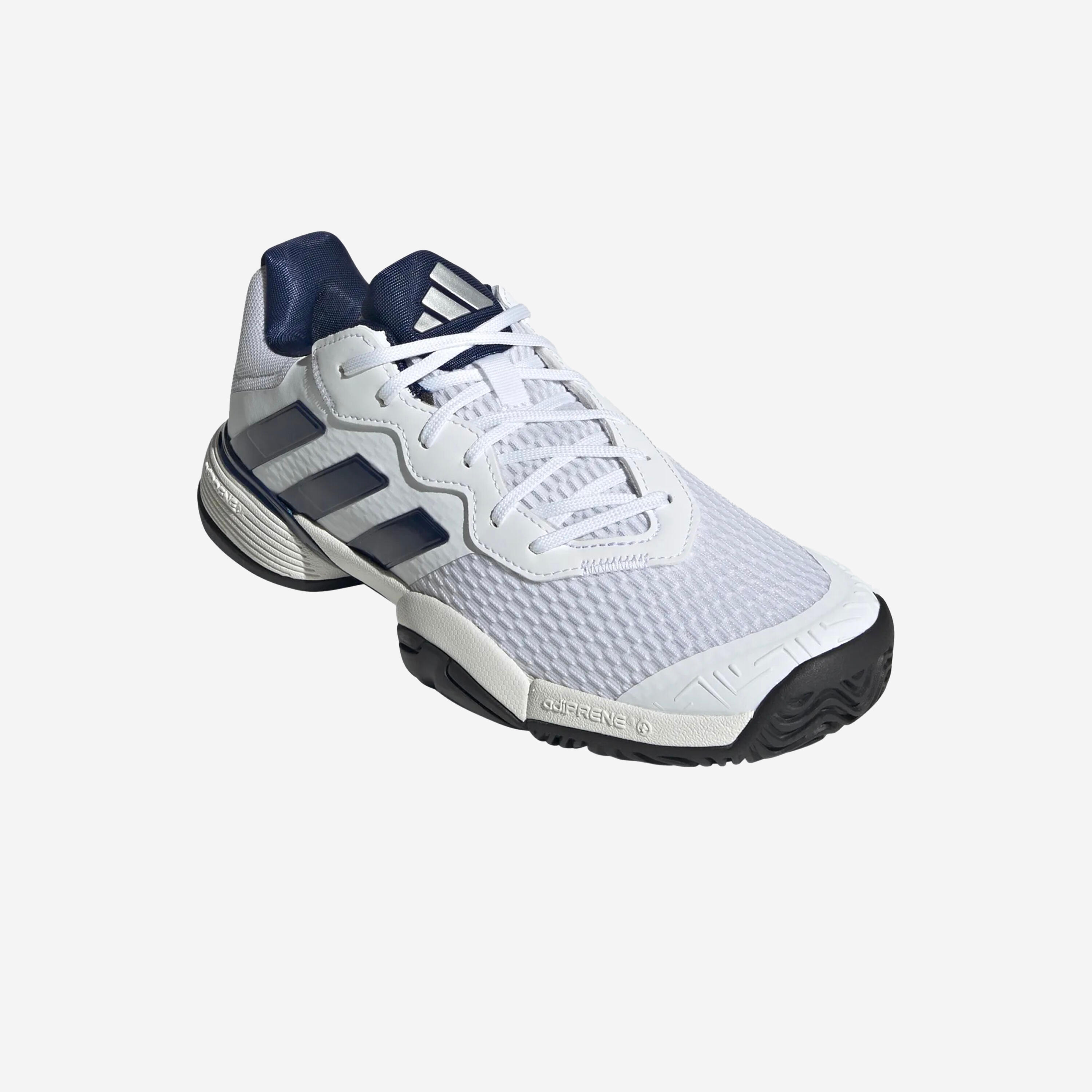 Zapatillas de tenis niño Multipista - adidas Barricade Jr blanco azul 3/7