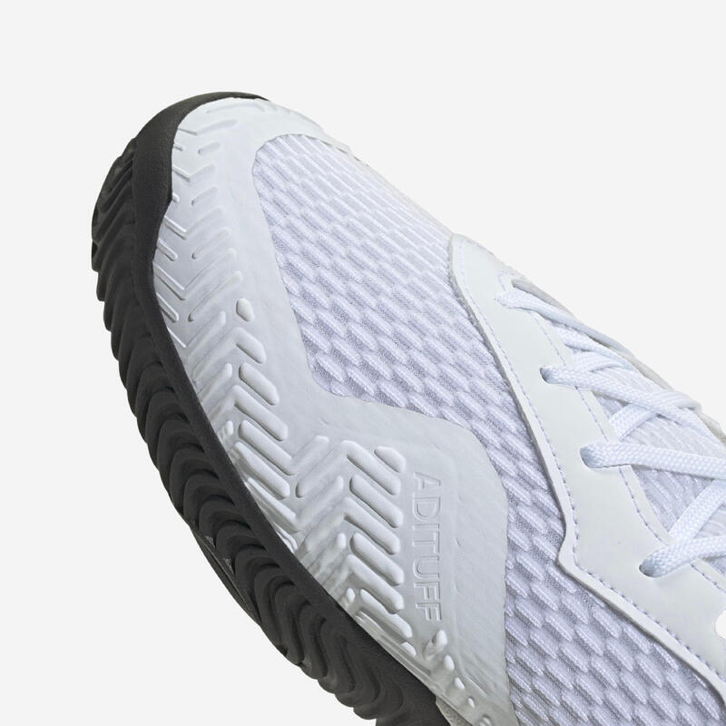 Chaussure de tennis enfant Multicourt - Adidas Barricade Jr blanc bleu