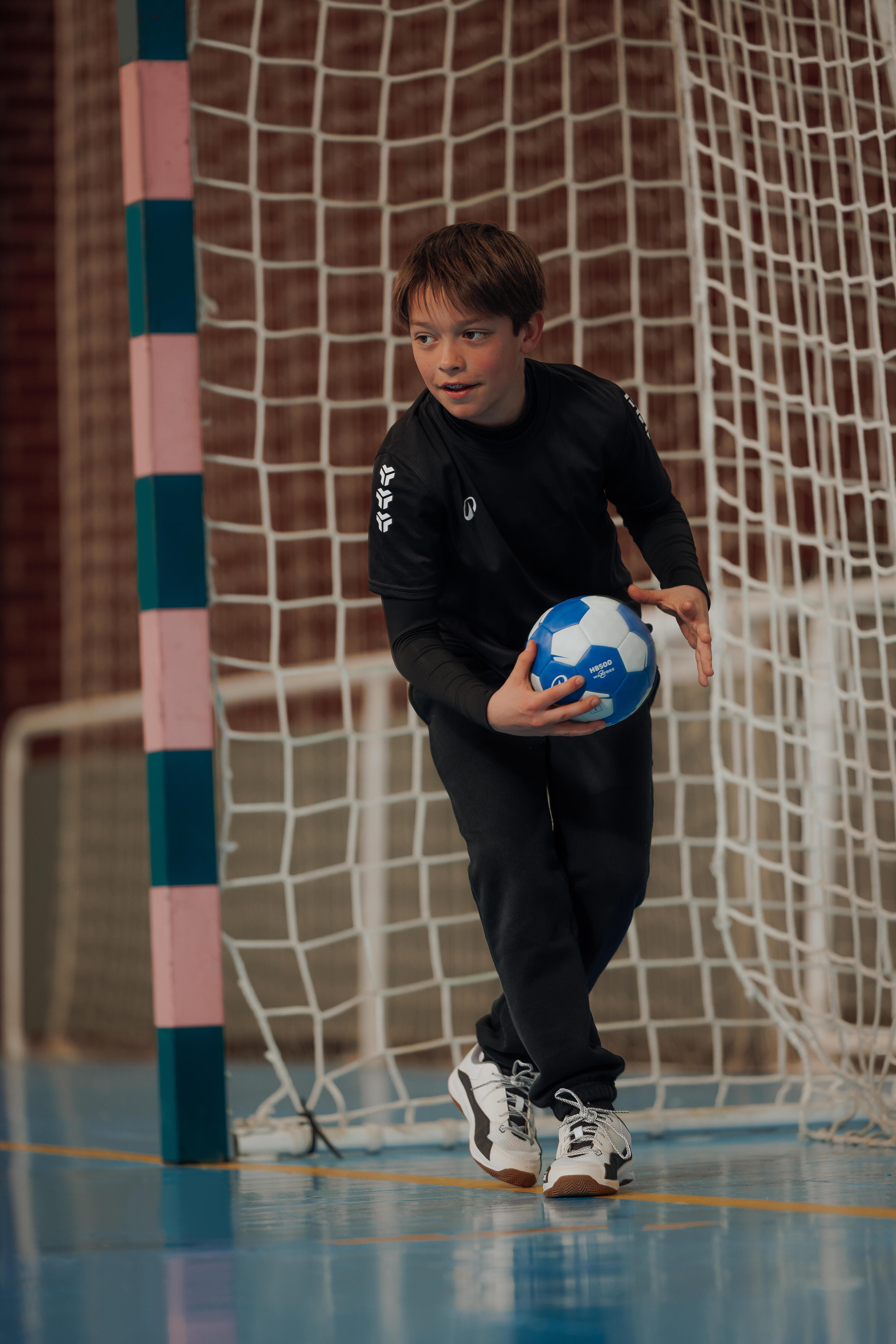 Kids' Lace-Up Handball Shoes H100 - White/Black 10/10