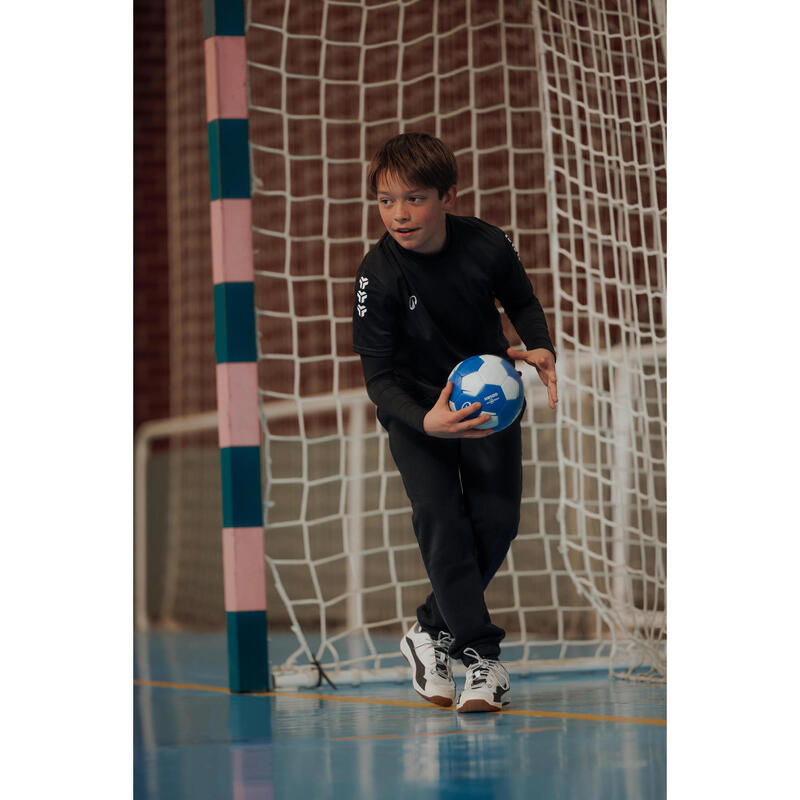 Chaussures de handball Enfant avec lacets - H100 blanc noir
