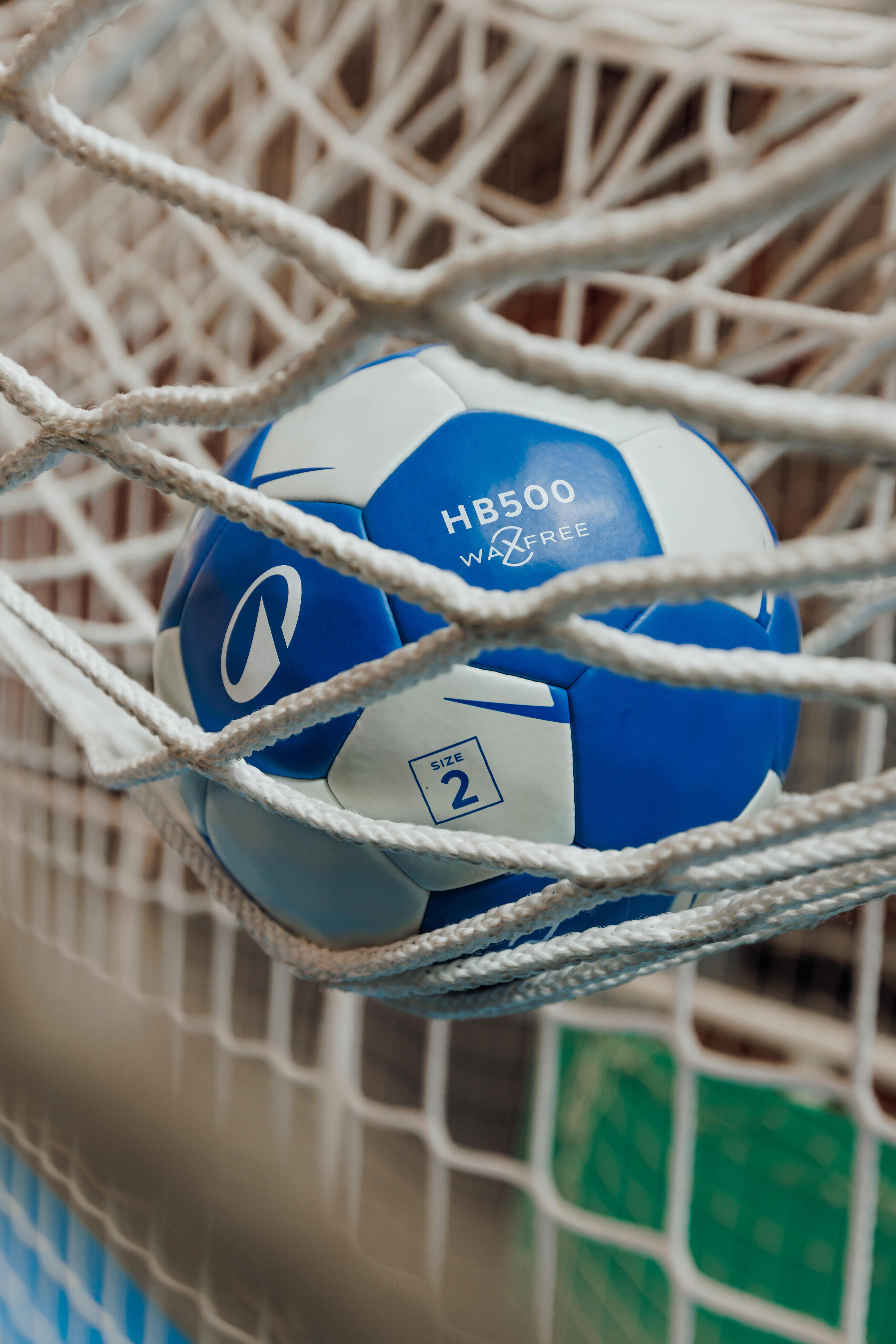 Ballon de handball sans résine taille 2 - Waxfree Ultragrip bleu / blanc 8/15