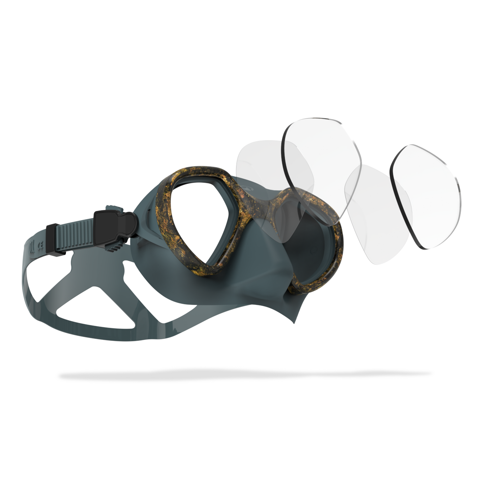 Masque apnée et chasse sous-marine anti buée petit volume - 500 dual lv camo