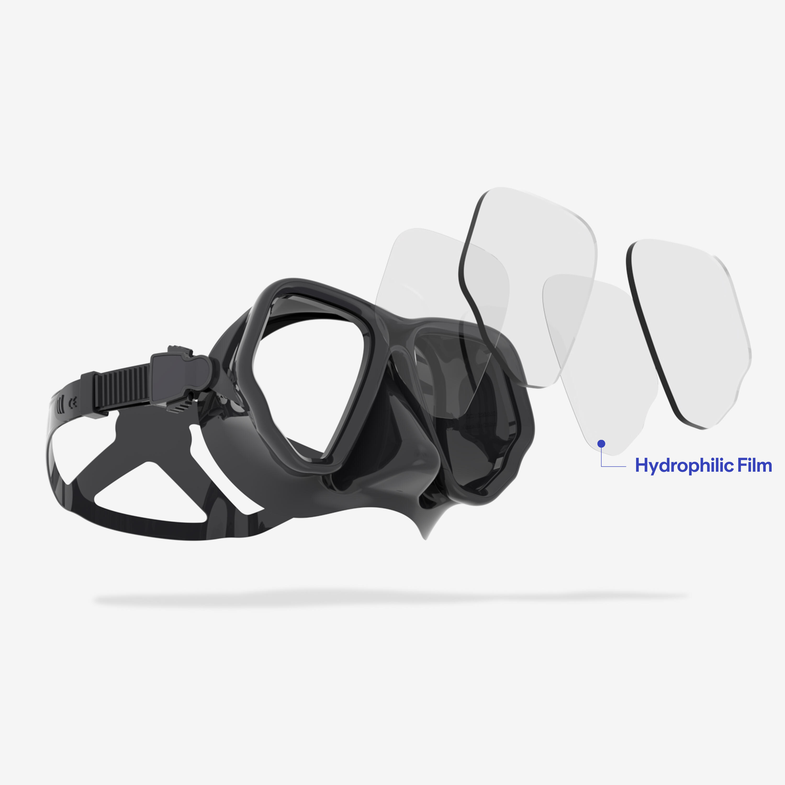 Anti-fog diving mask, MASK 500 DUAL ANTI-FOG Black Grey 3/15