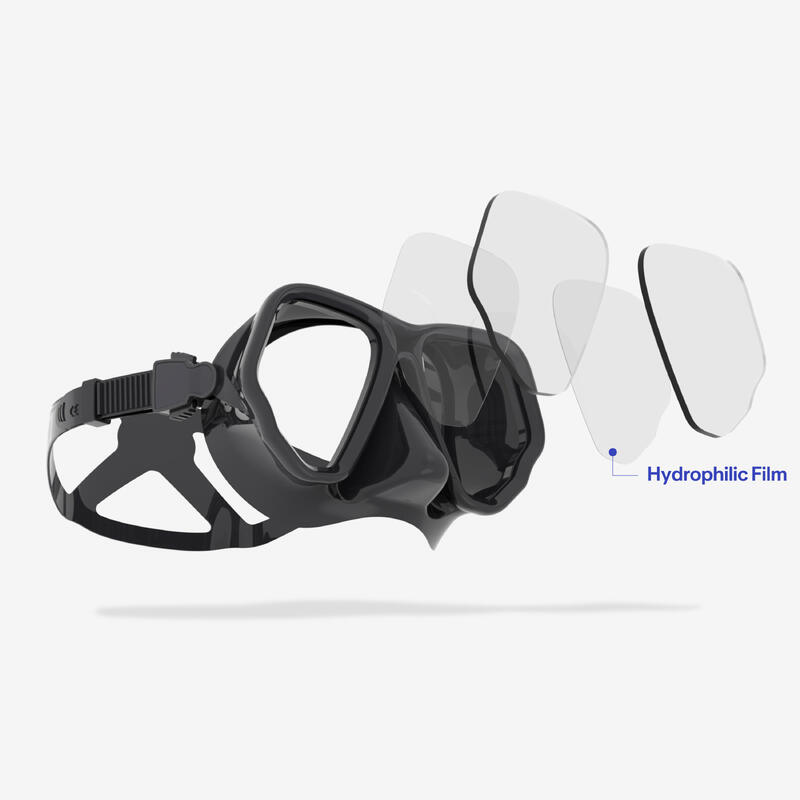Sualtı Dalış Maskesi - Siyah/Gri - 500 Dual