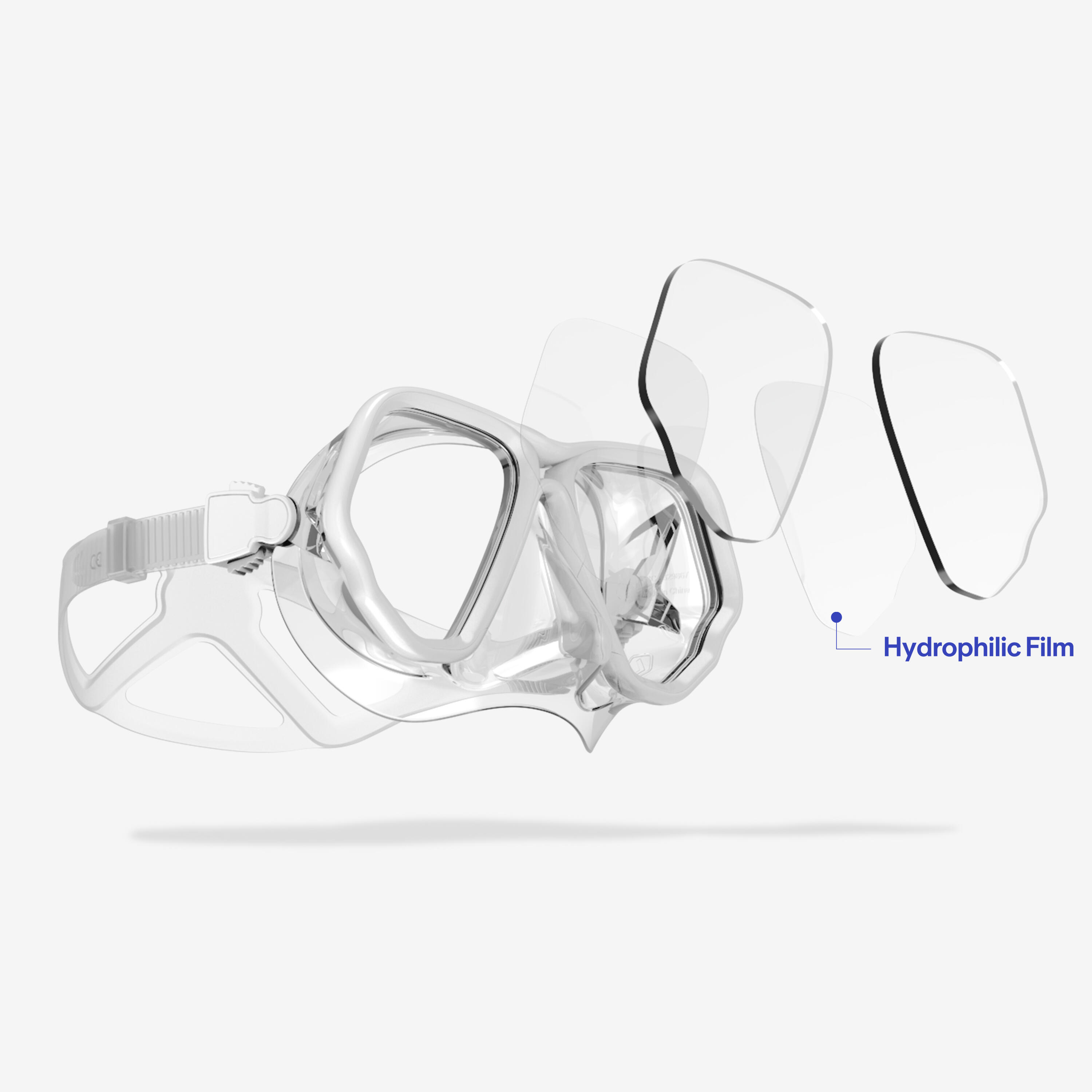 Anti-fog diving mask, MASK 500 DUAL ANTI-FOG White