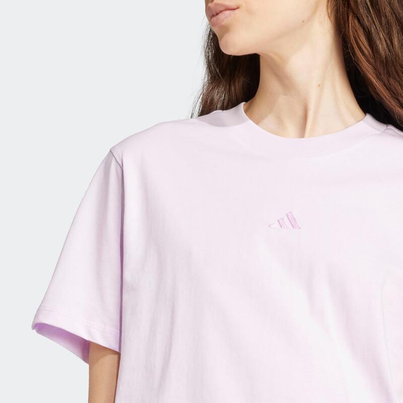 T-shirt de fitness femme en coton, rose