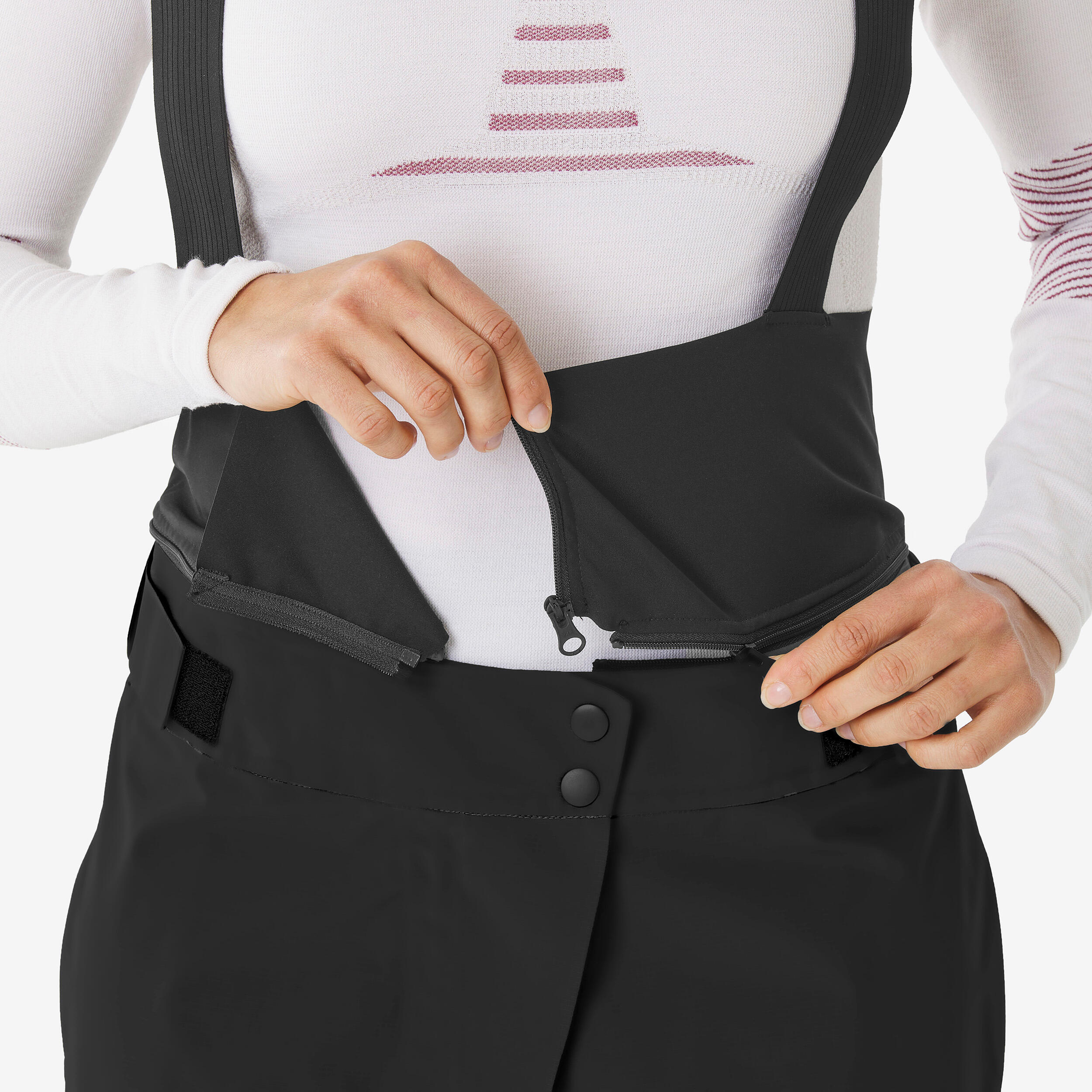 Pantalon de ski de randonnée imperméable femme, Wilder noir 4/10
