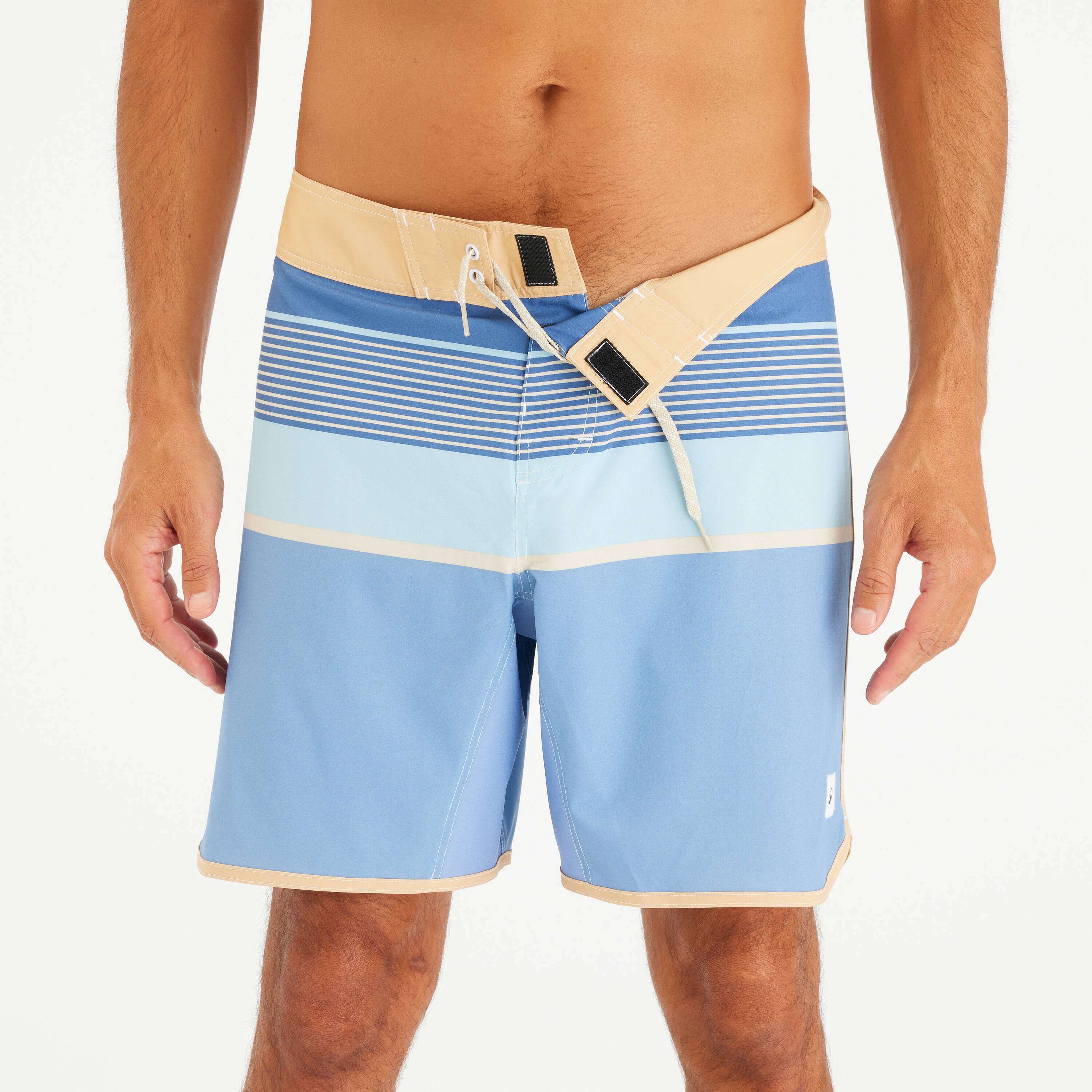 Men’s surfing boardshorts mid-length surf shorts 18”, 500 Marin blue -  3