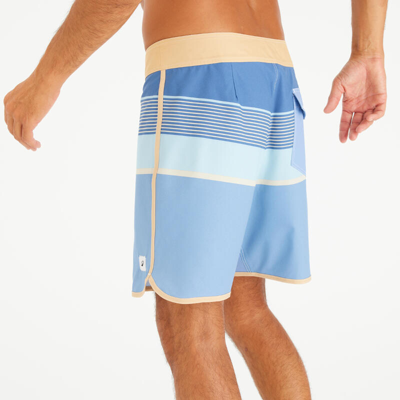 Șort de baie semi-lung surf 18" 500 Marin Albastru Bărbați