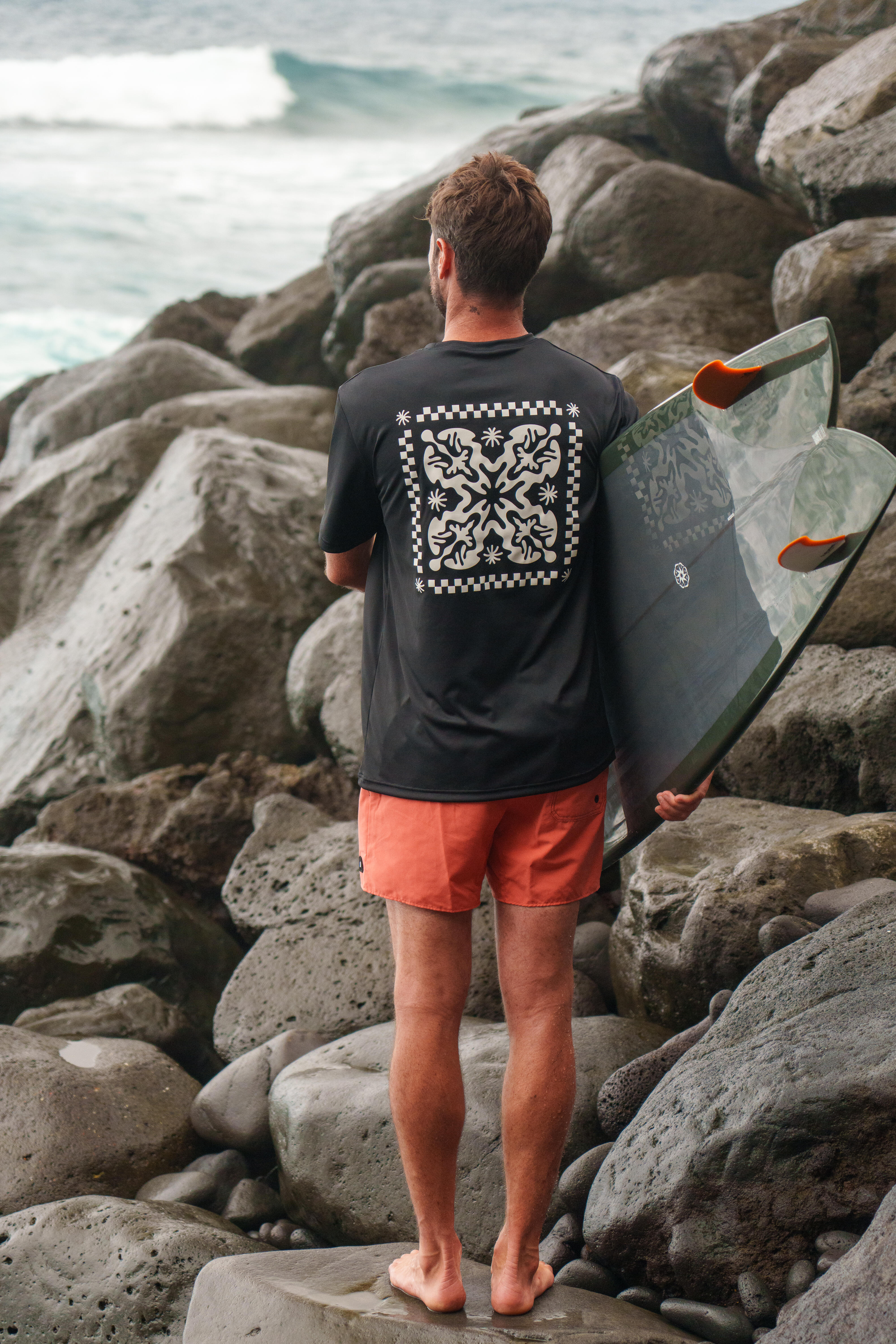 Men's Short-Sleeved UPF50+ Surfing Rash Guard - OLAIAN