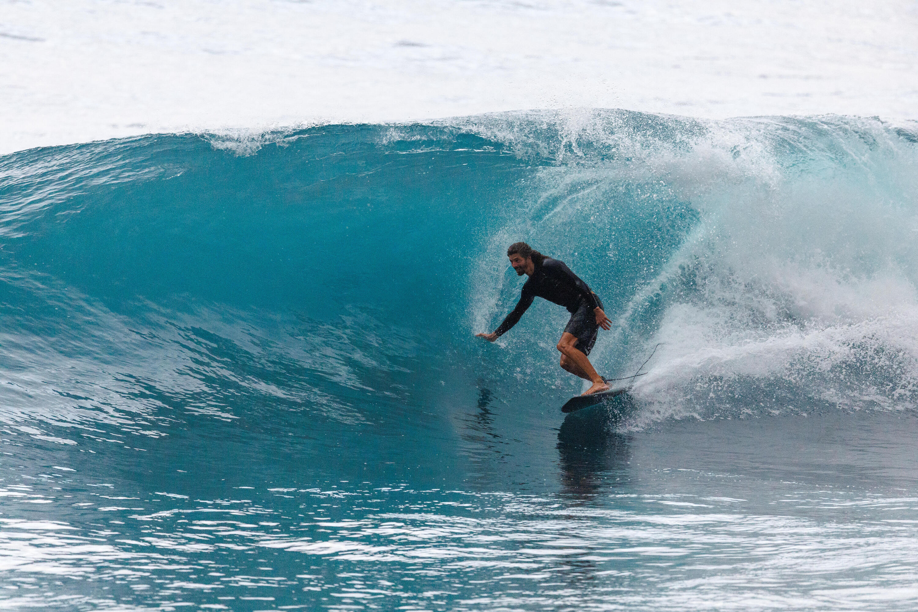 Tavola surf FISH 5'8 FUTURES senza pinne verde 12/16