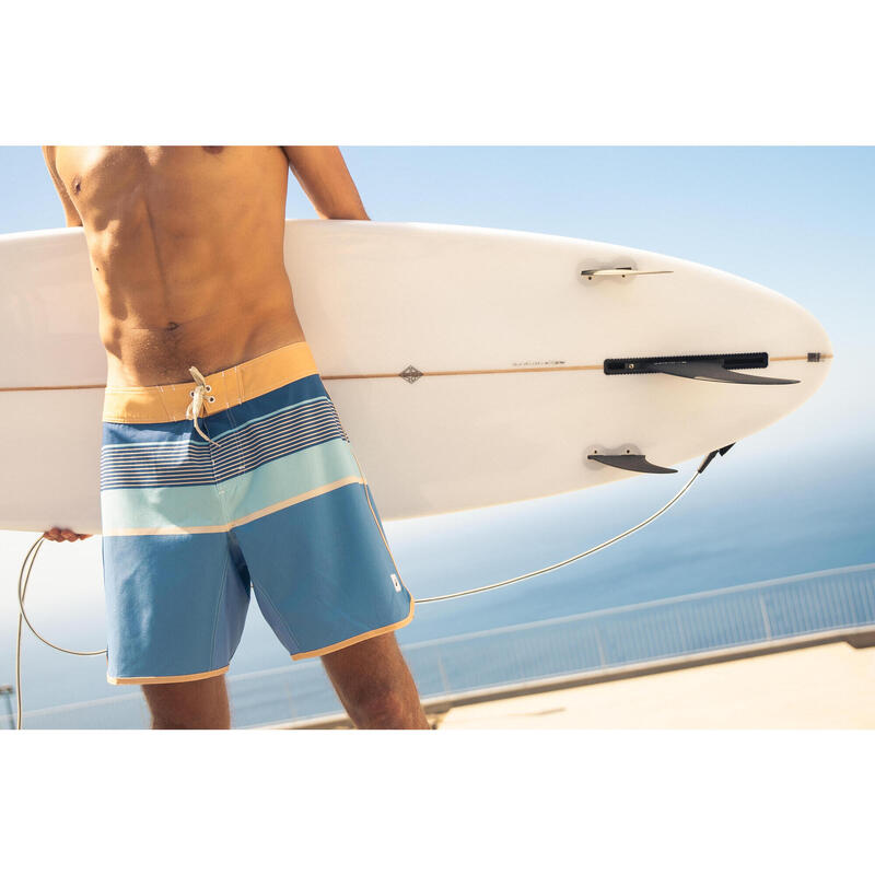 Șort de baie semi-lung surf 18" 500 Marin Albastru Bărbați