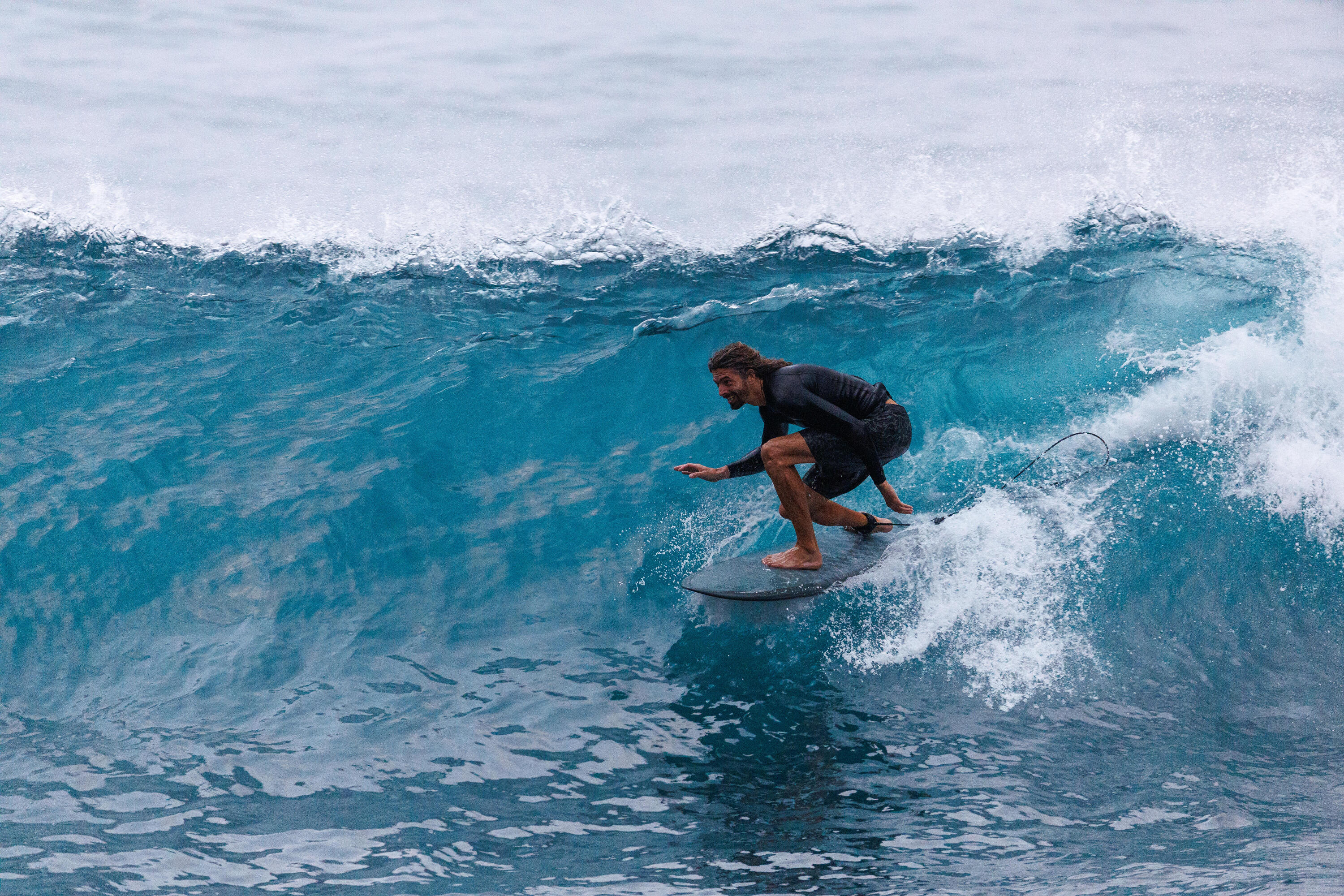 Tavola surf FISH 5'8 FUTURES senza pinne verde 15/16