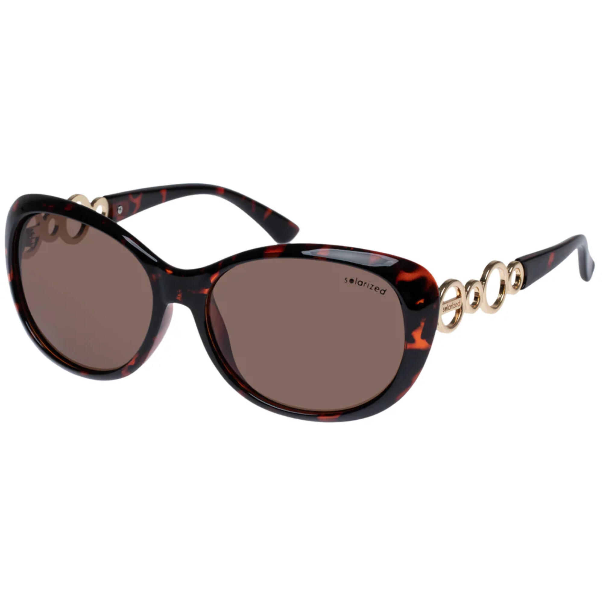 Solarized Classic Bubble Oval Dark Tort / Gold - Brown Mono Polarized