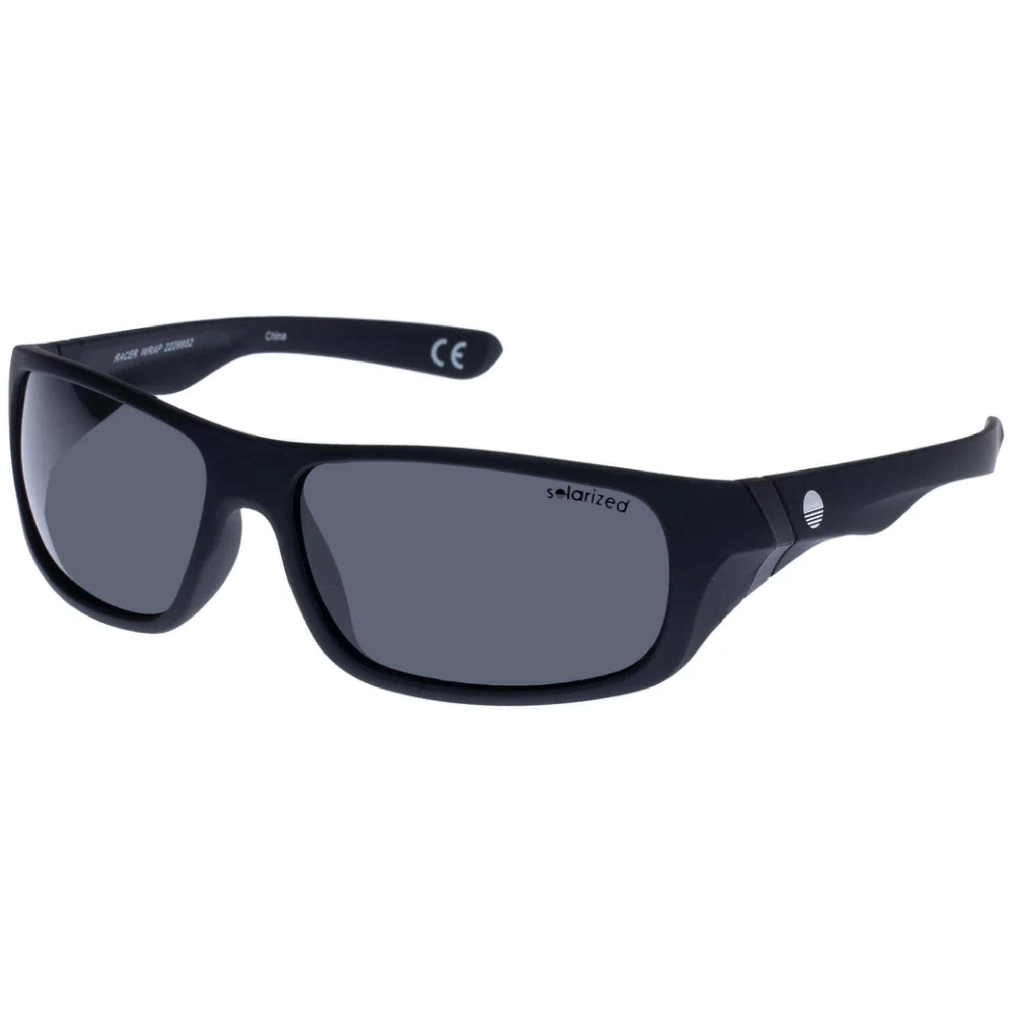 Solarized Racer Wrap Black Rubber - Smoke Mono Polarized