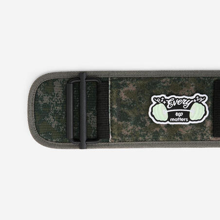 Пояс для важкої атлетики з міцною металевою пряжкою сірий/хакі