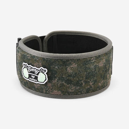 Пояс для важкої атлетики з міцною металевою пряжкою сірий/хакі