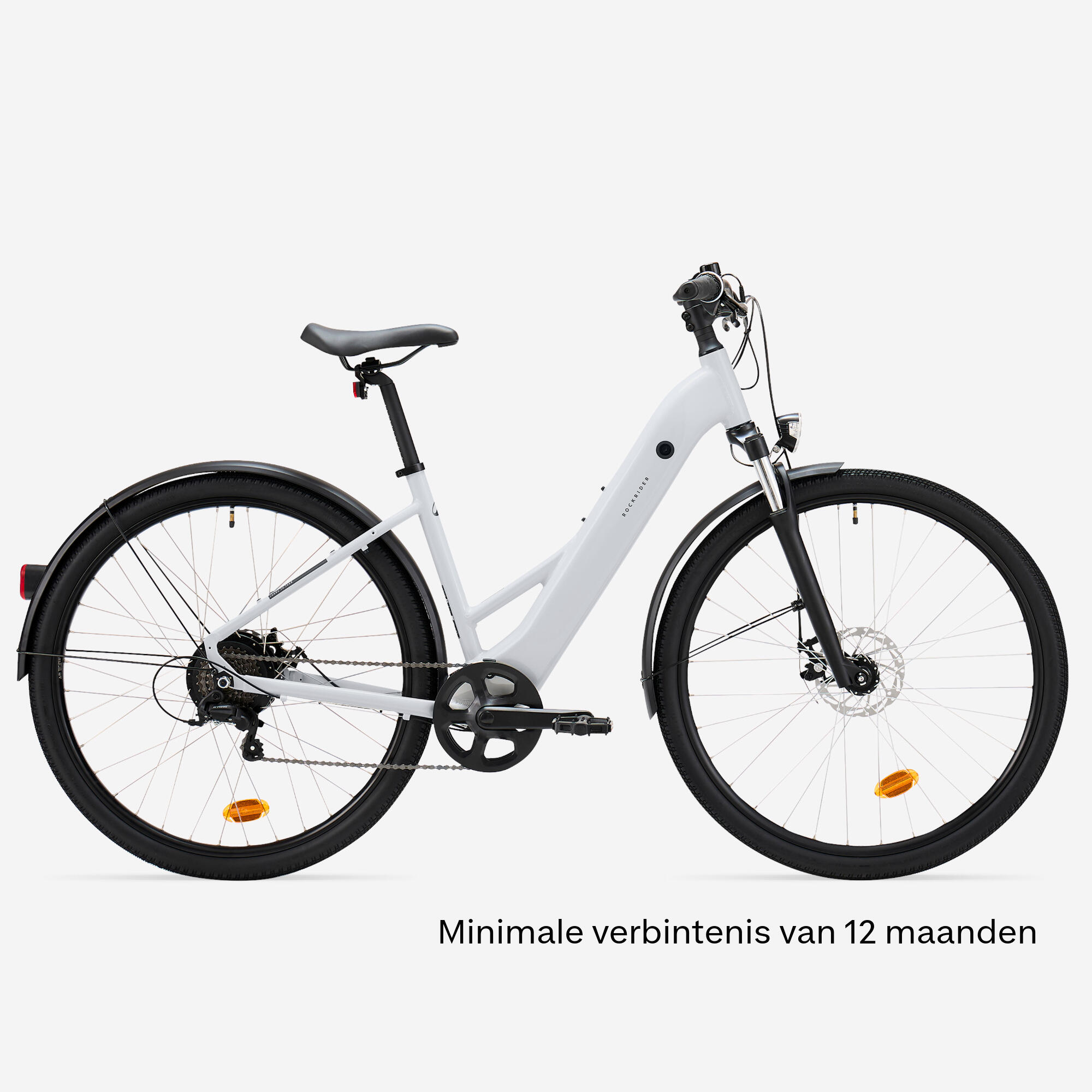 Vélo tout chemin électrique cadre bas, e-actv 100 gris perle 23/29