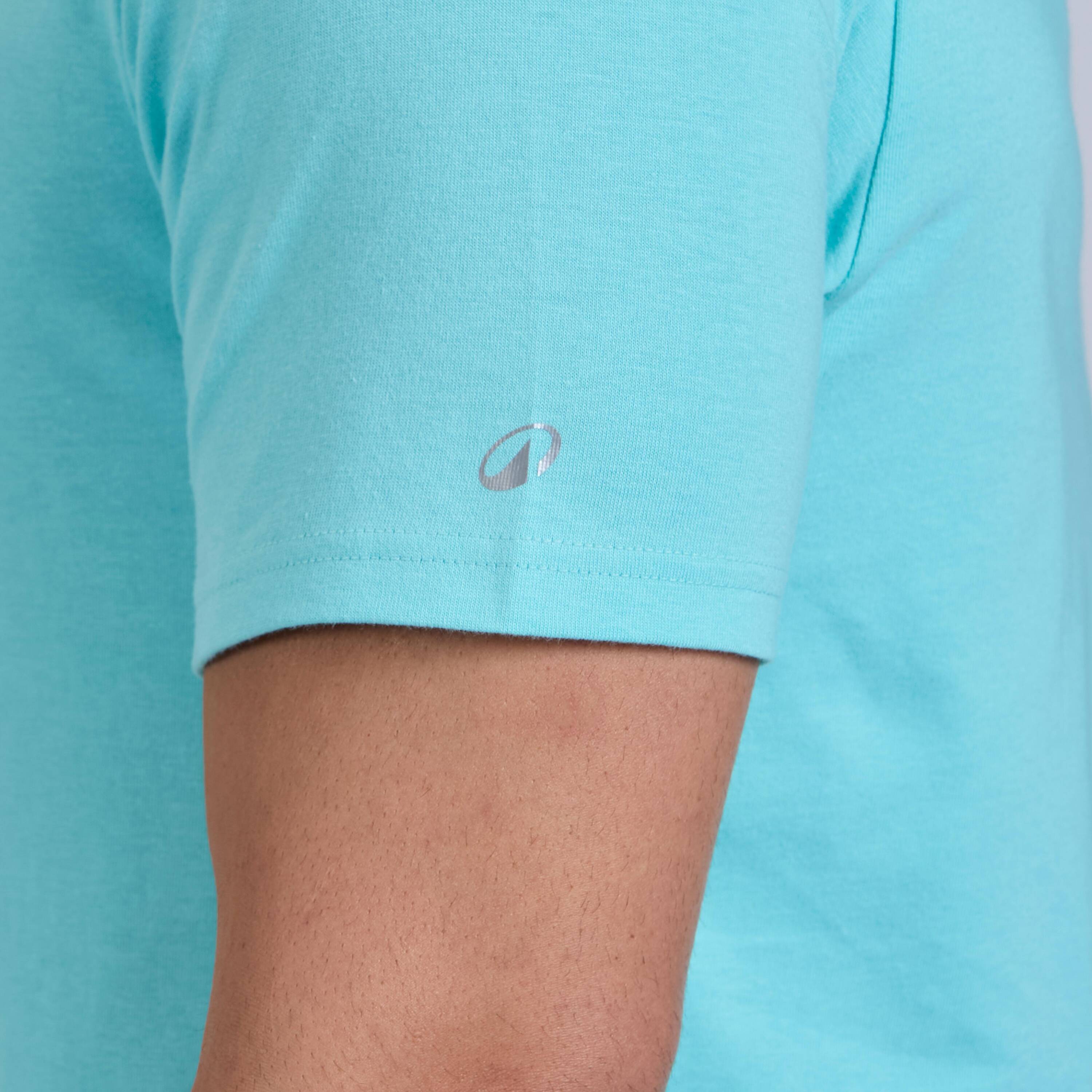 Men's Short-Sleeved Crew-Neck Fitness T-Shirt - Blue Green -  2