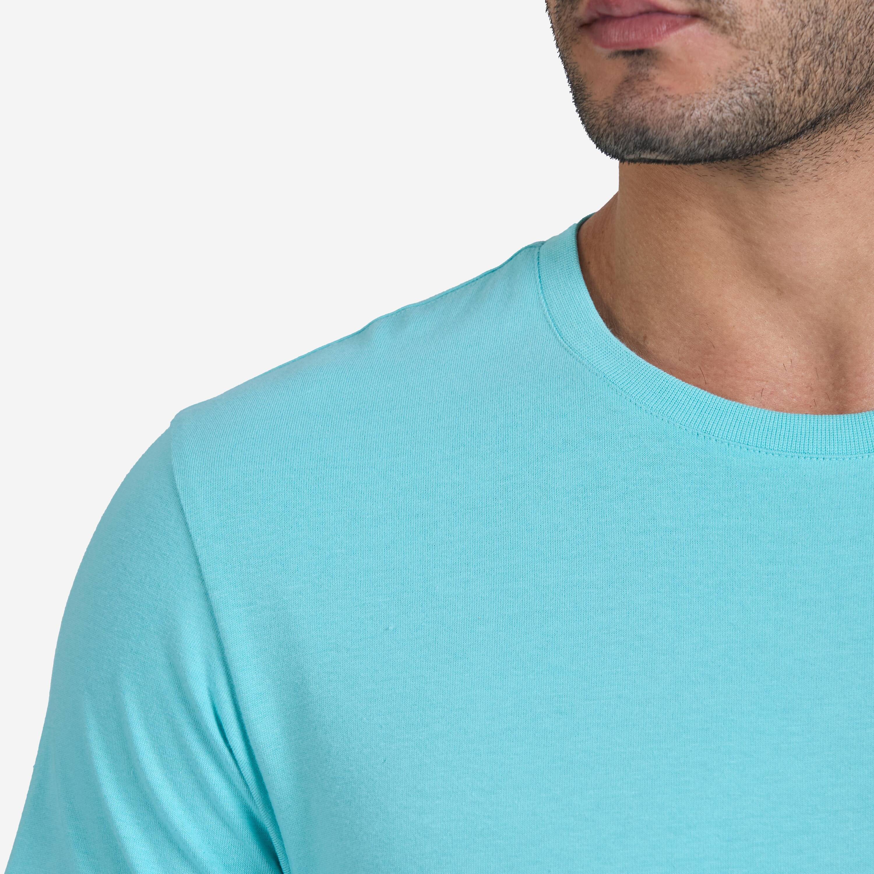 Men's Short-Sleeved Crew-Neck Fitness T-Shirt - Blue Green -  4