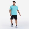 Men's Short-Sleeved Crew-Neck Fitness T-Shirt - Blue Green