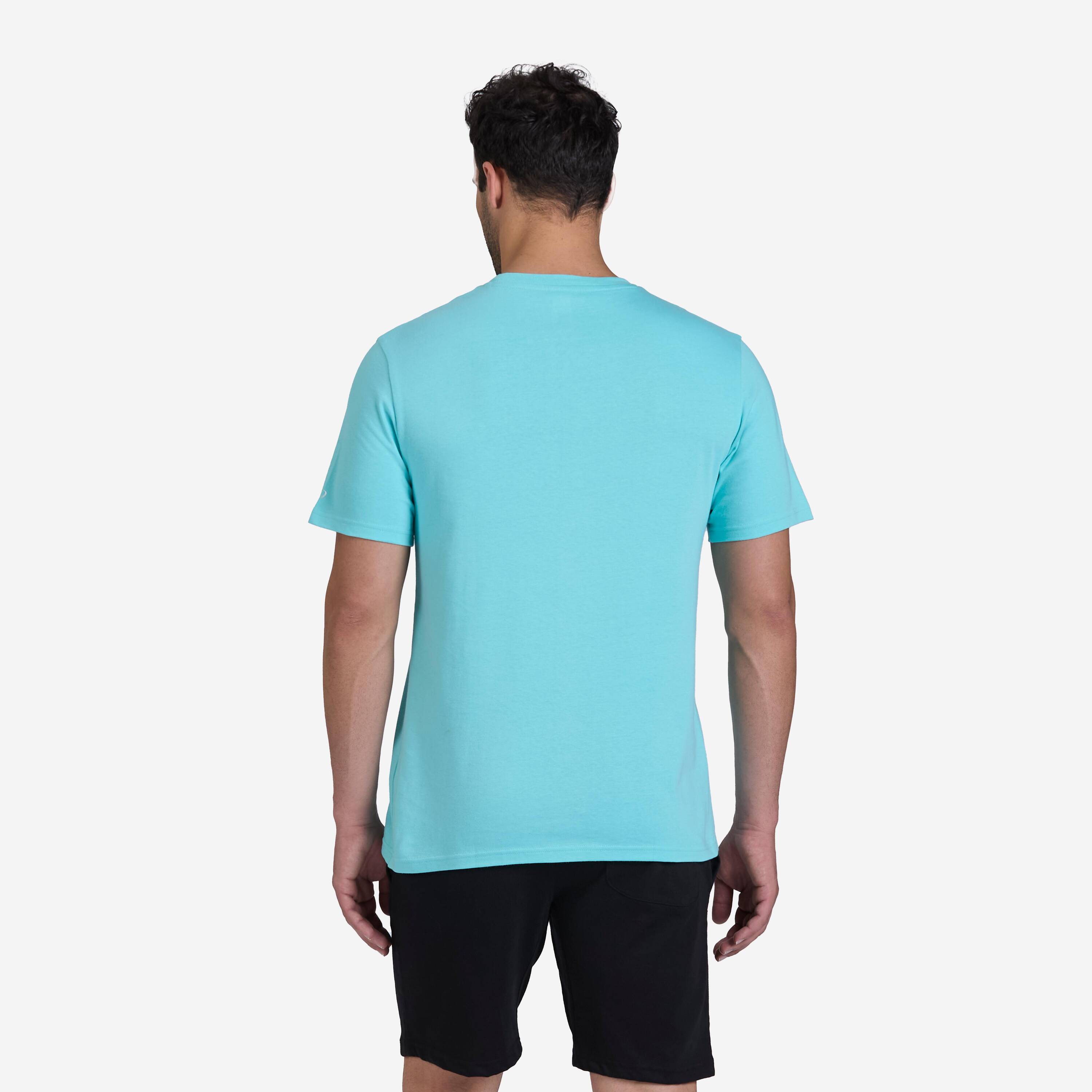 Men's Short-Sleeved Crew-Neck Fitness T-Shirt - Blue Green -  5