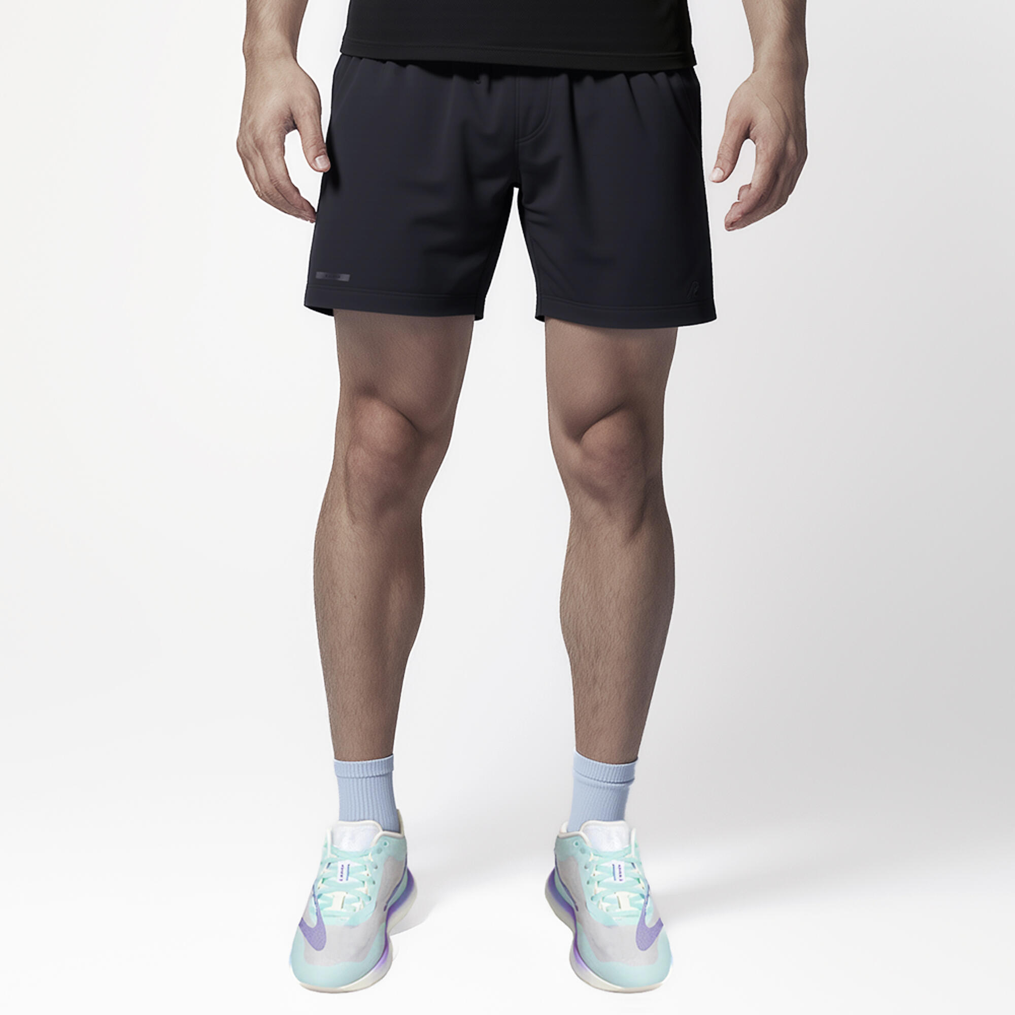 Men 2 in 1 Running Shorts - Black