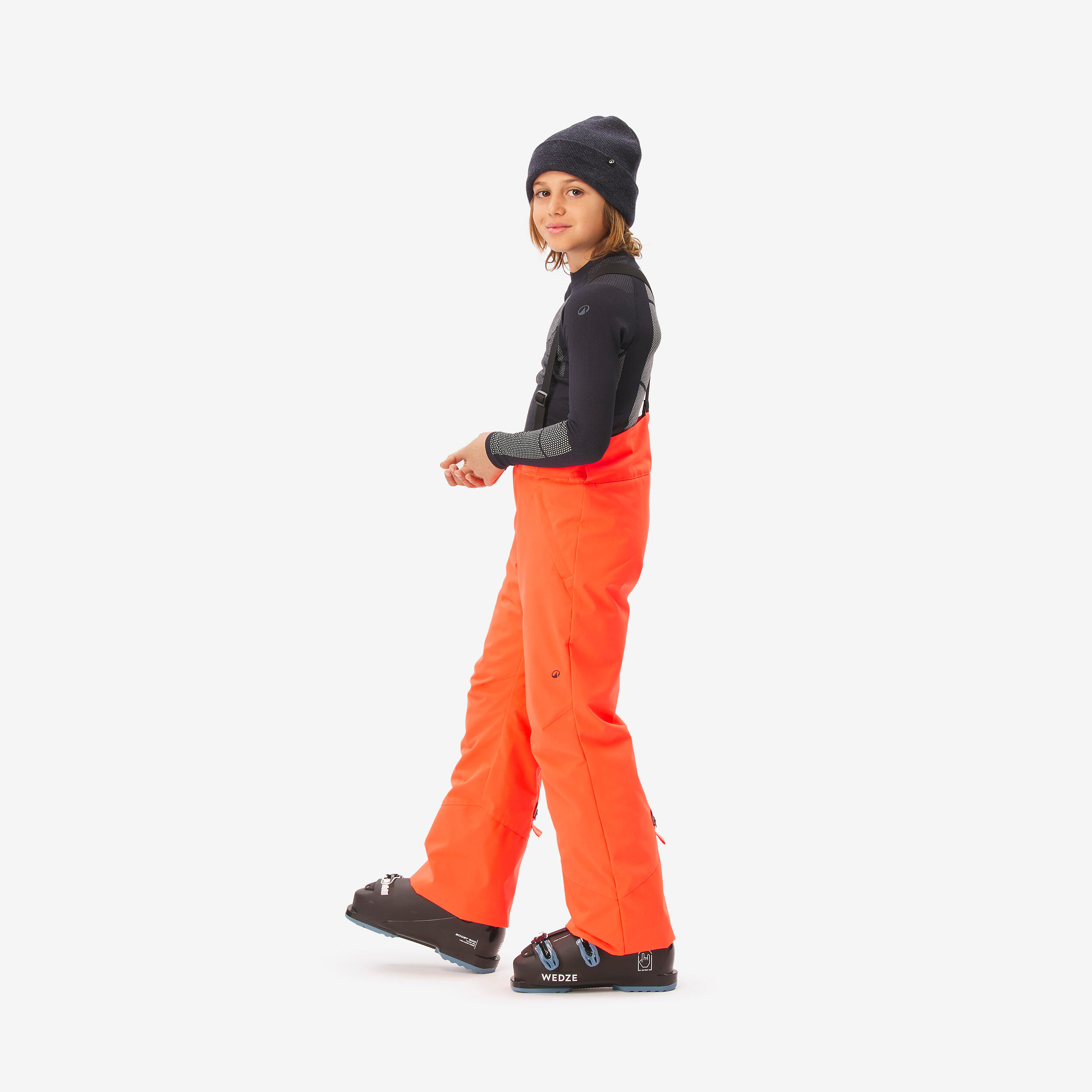 Children's warm and waterproof ski trousers 6–14 years, 500 PNF red