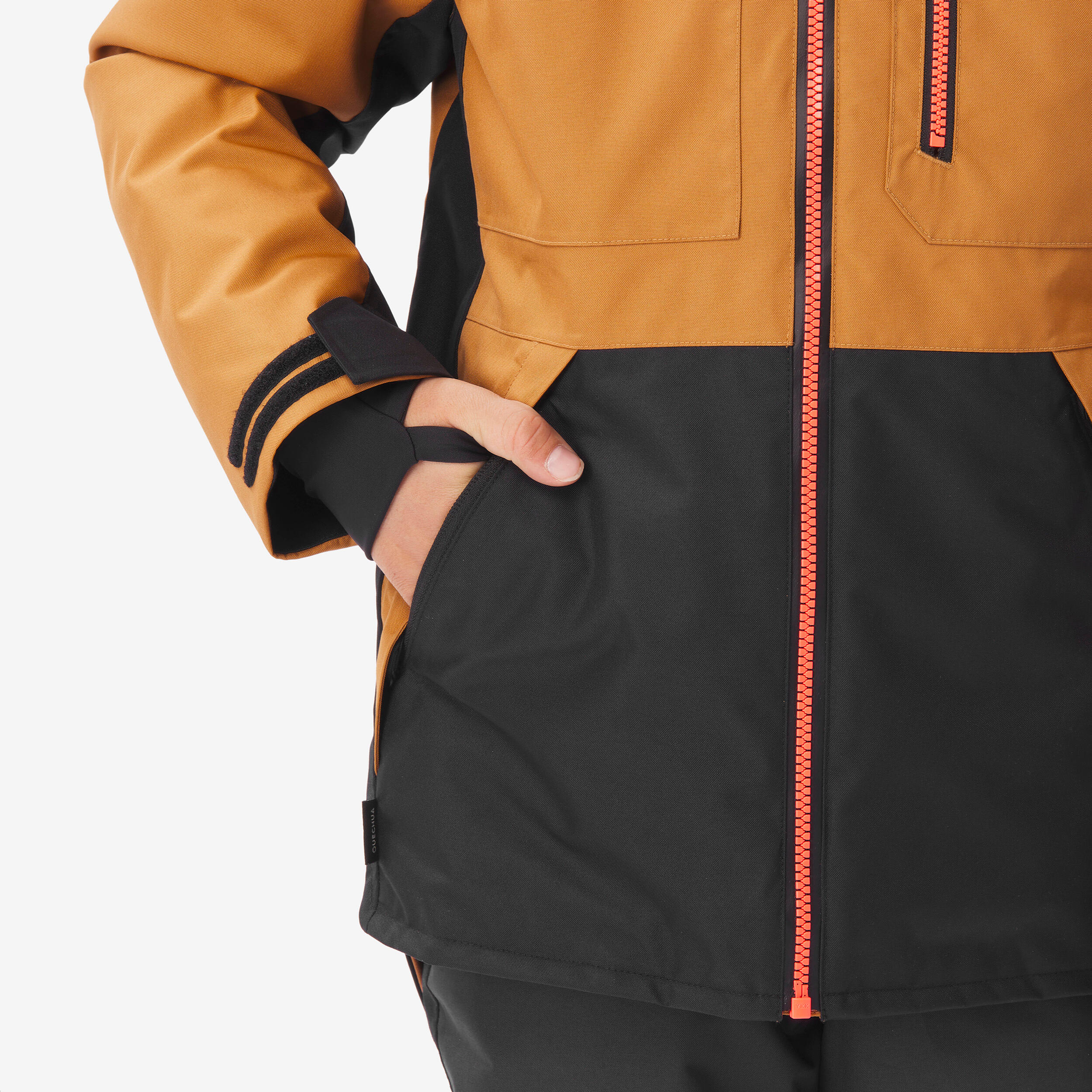 Snowboardjacke Ziprotec Kinder 6-10 Jahre, SNB500 camel 8/16