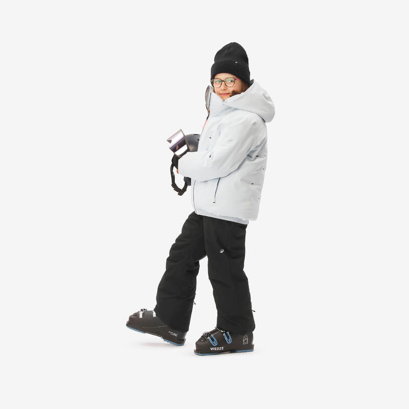 Çocuk Şişme Kayak Montu - 6/14 Yaş - Açık Mavi - 500 Warm