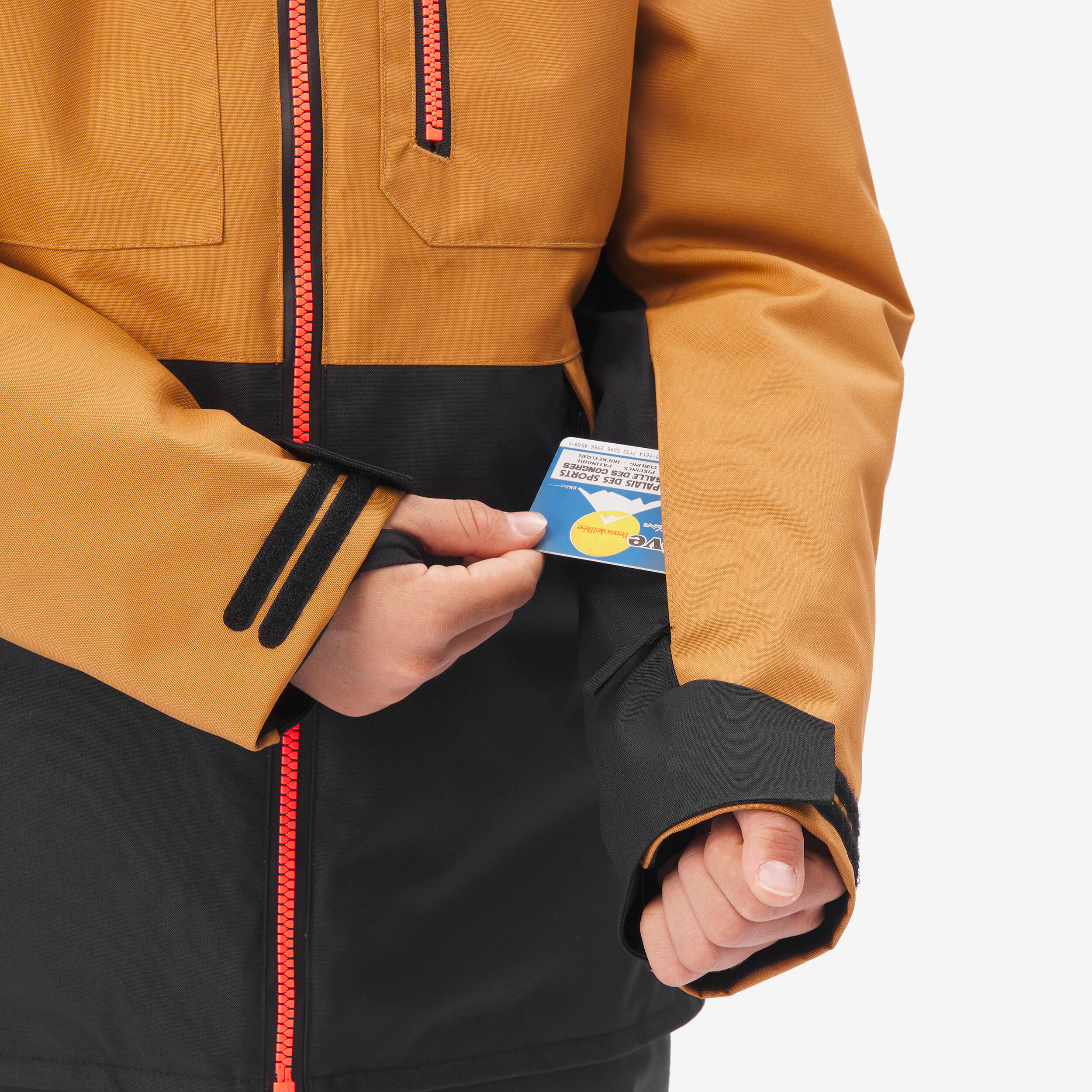 Snowboardjacke Ziprotec Kinder 6-10 Jahre, SNB500 camel 11/16