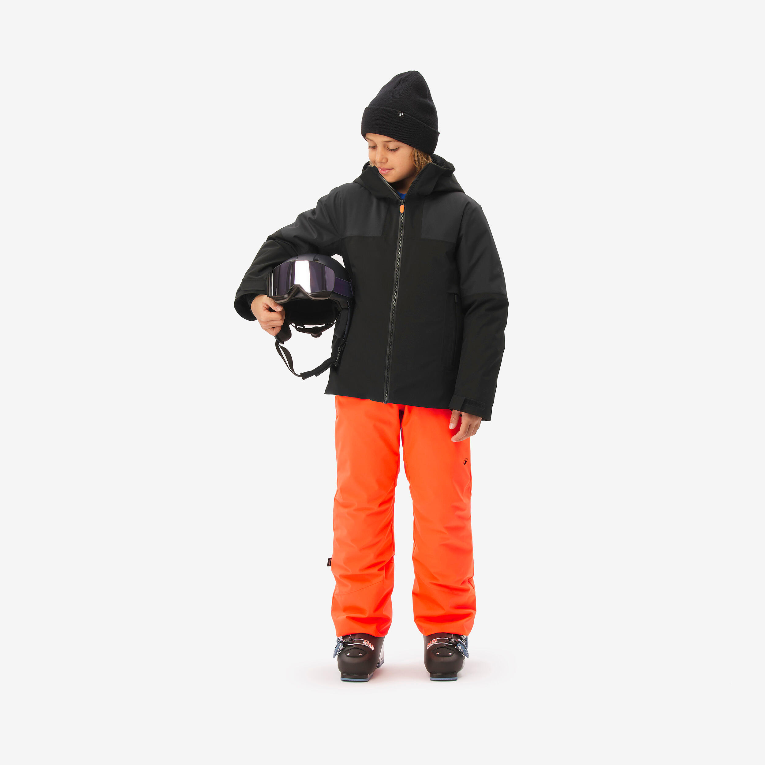Children's warm and waterproof ski trousers 6–14 years, 500 PNF red