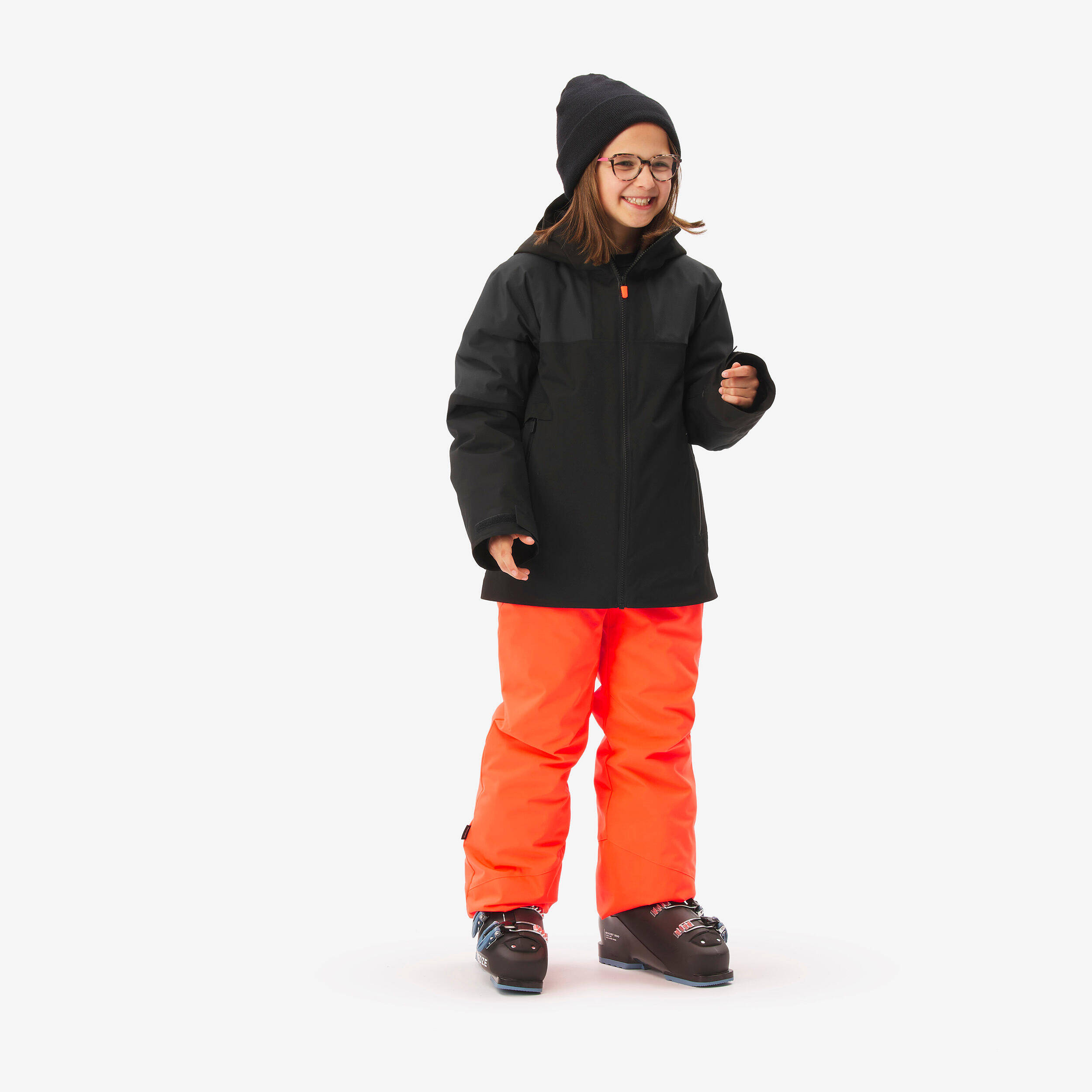Children's warm and waterproof ski trousers 6–14 years, 500 PNF red -  2