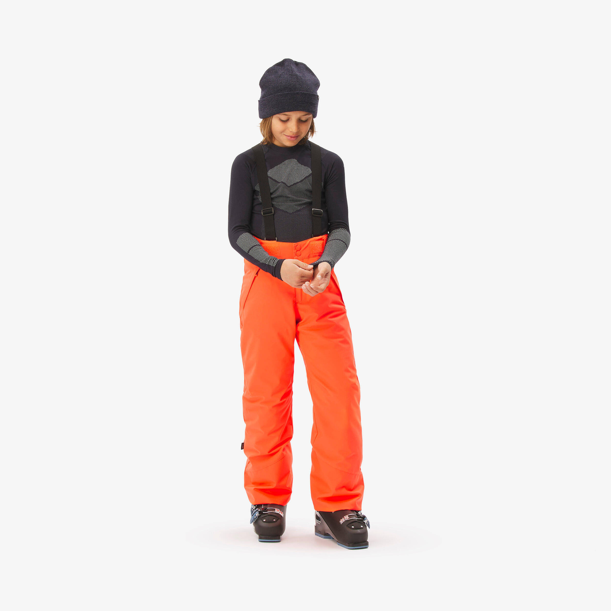 Children's warm and waterproof ski trousers 6–14 years, 500 PNF red -  1
