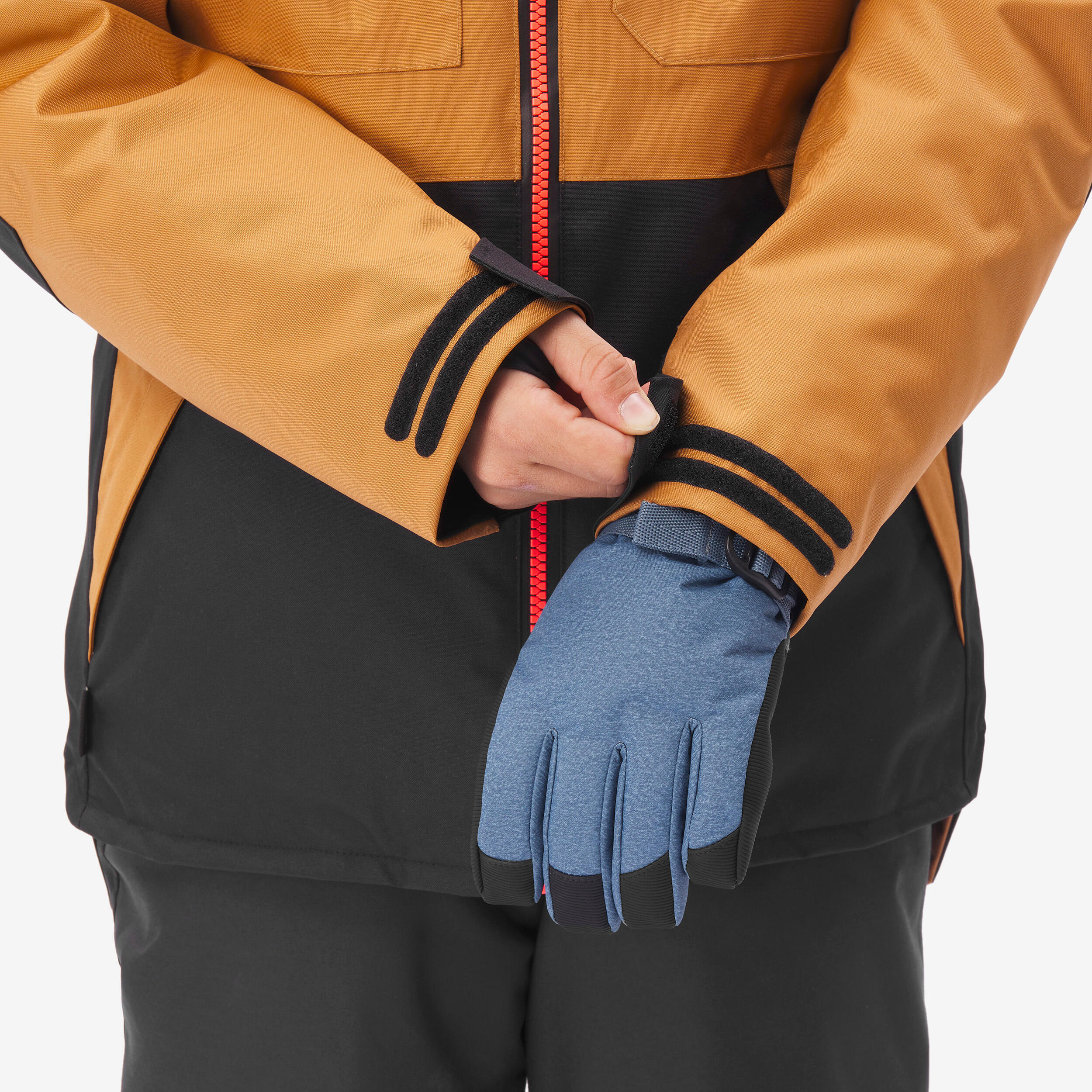Snowboardjacke Ziprotec Kinder 6-10 Jahre, SNB500 camel 14/16