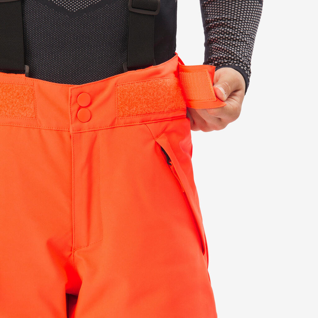 Παιδικό ζεστό και αδιάβροχο παντελόνι σκι 6–14 ετών, 500 PNF κόκκινο