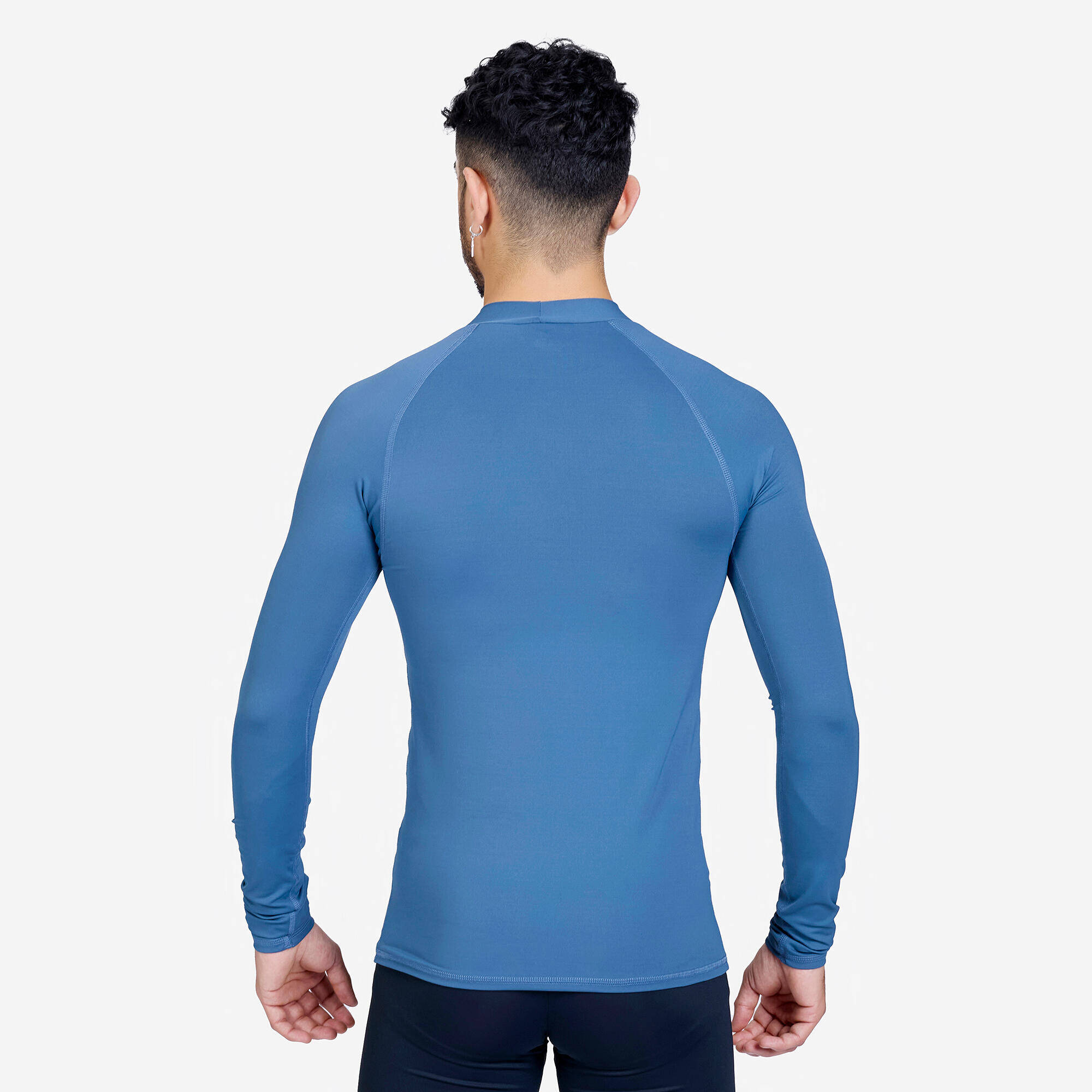 Men Surfing UV Rash Guard 100 Long Sleeved Grey -  2