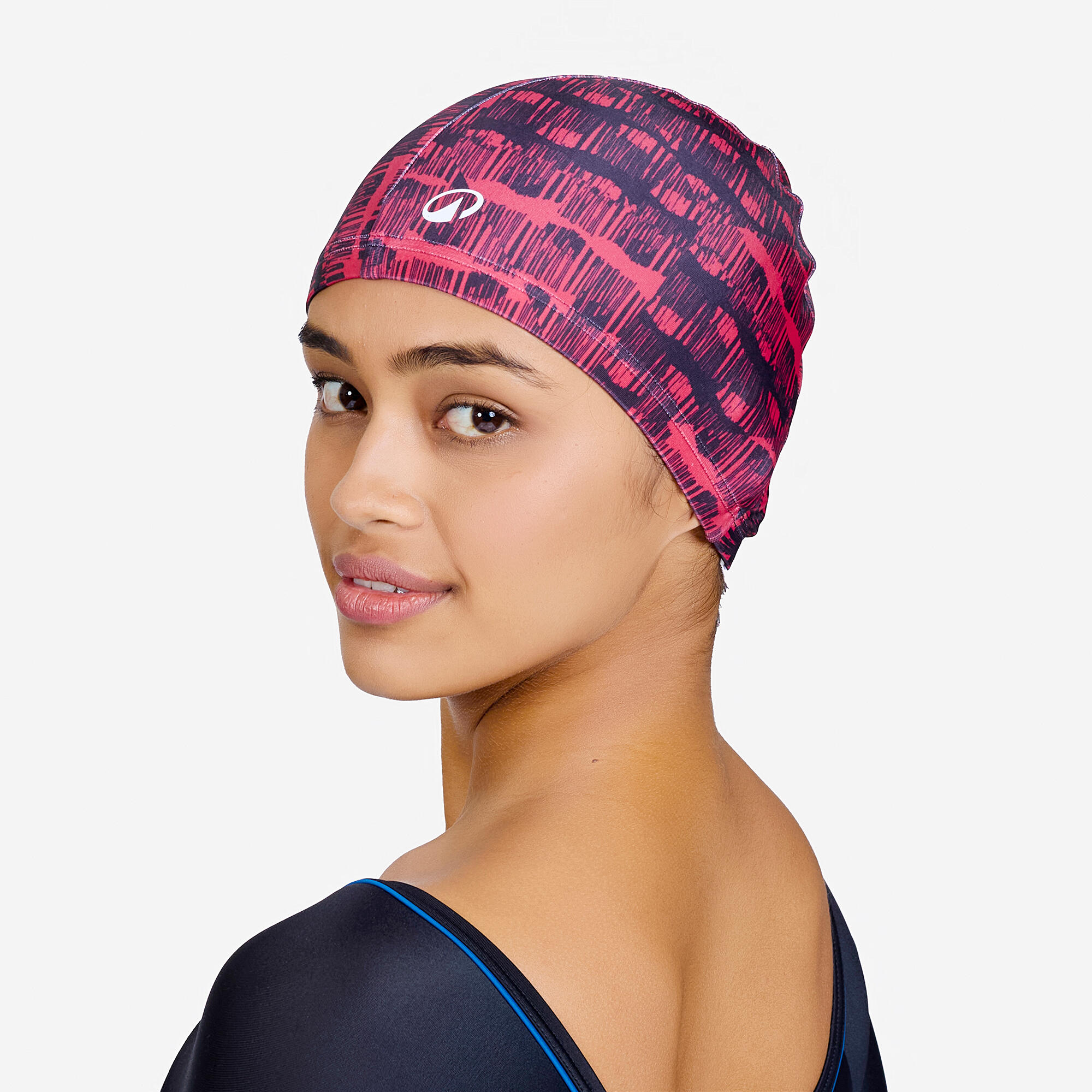 Fabric Swim Cap L Secure Fit & Stretchable Red Cray