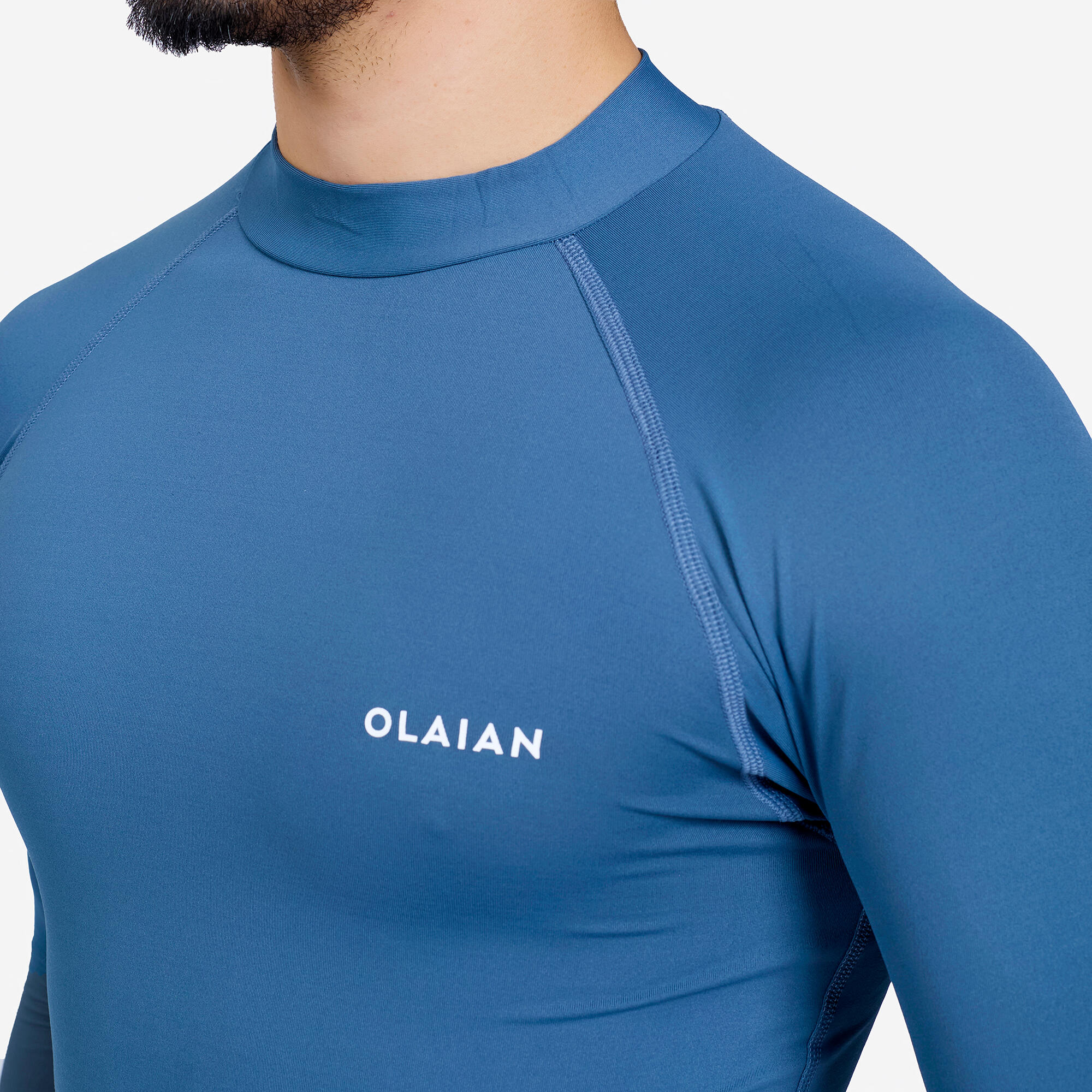 Men Surfing UV Rash Guard 100 Long Sleeved Grey