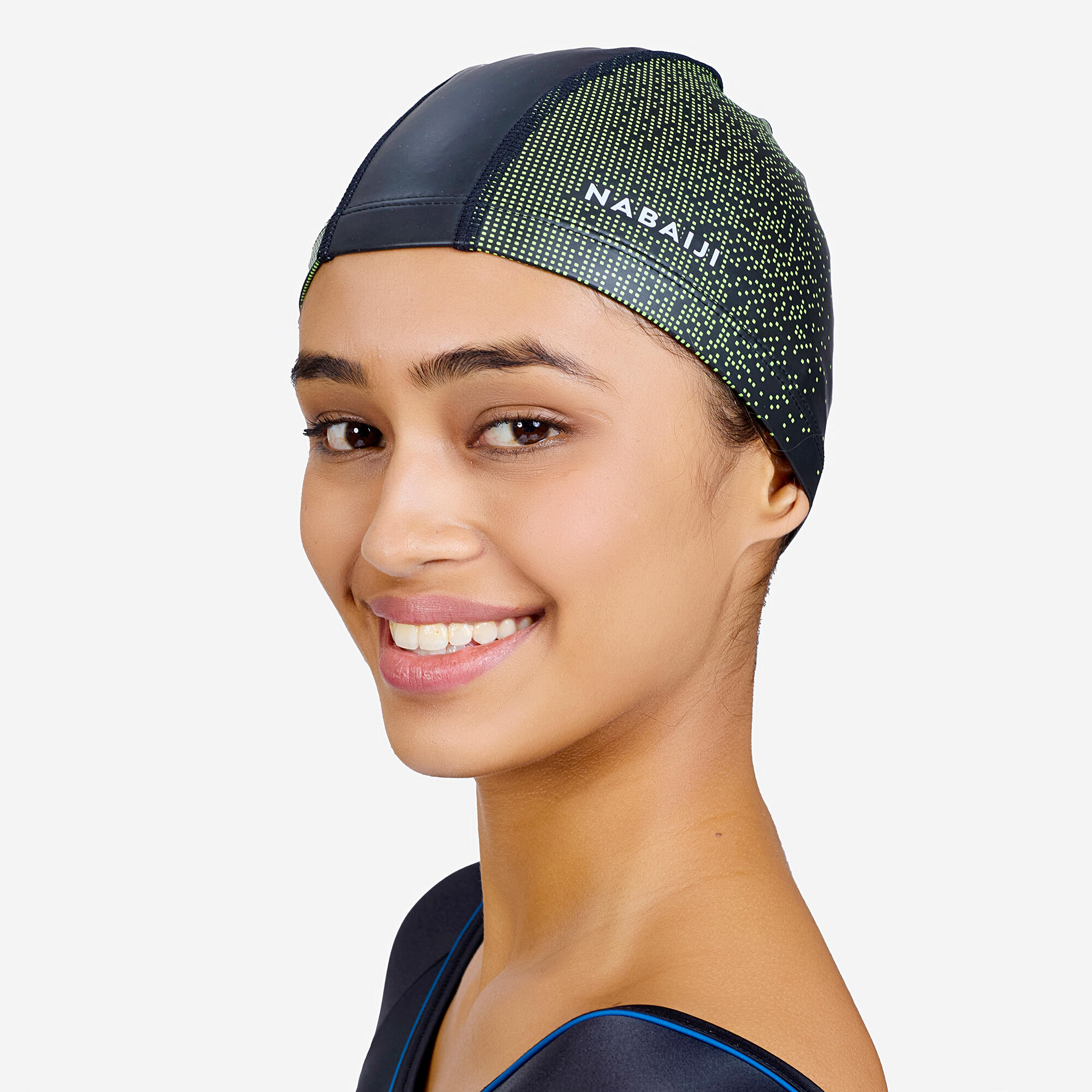 Adult Swimming Cap Silicone Mesh 56-60 Cm Print Yellow Expe