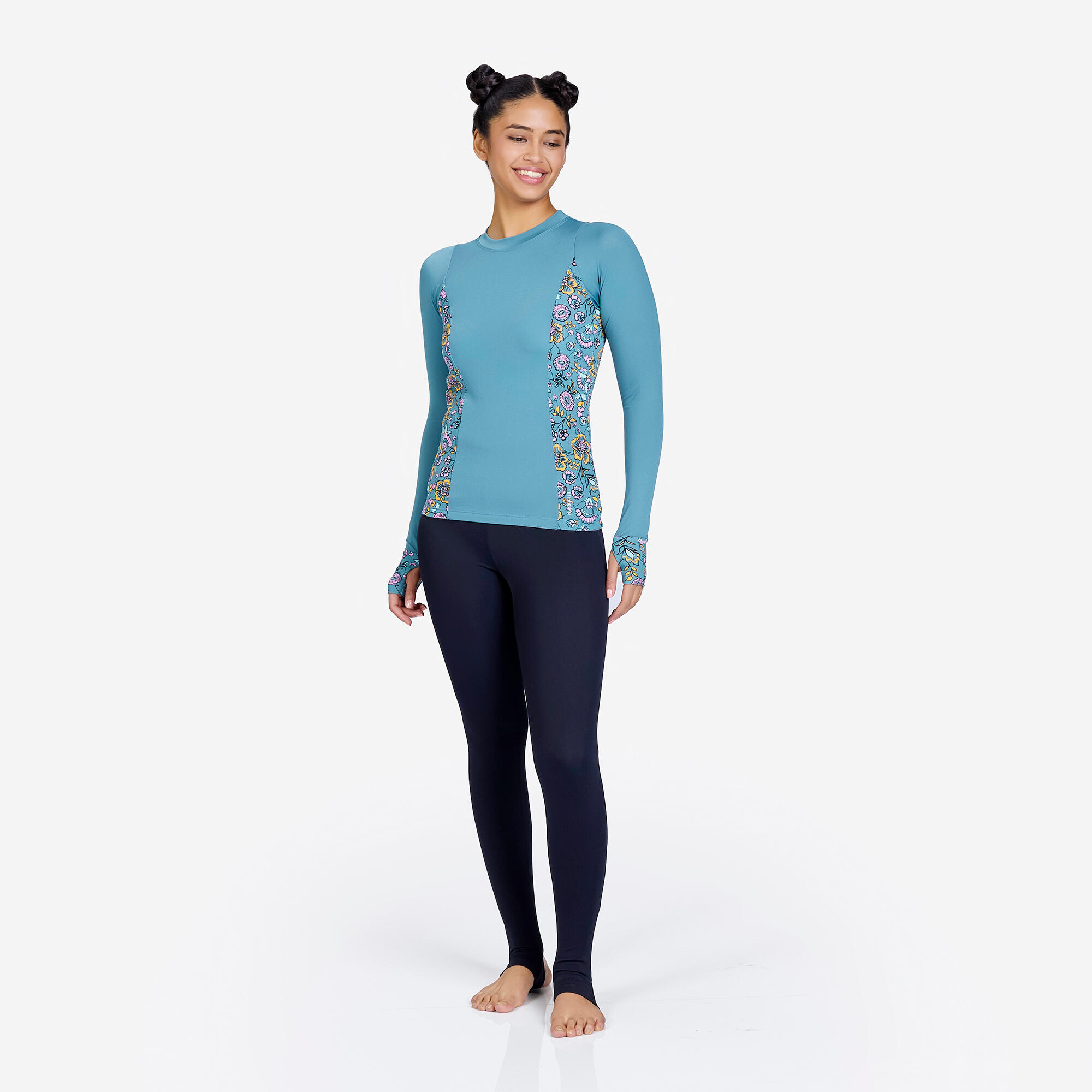 Women's swimming top Una batik khaki