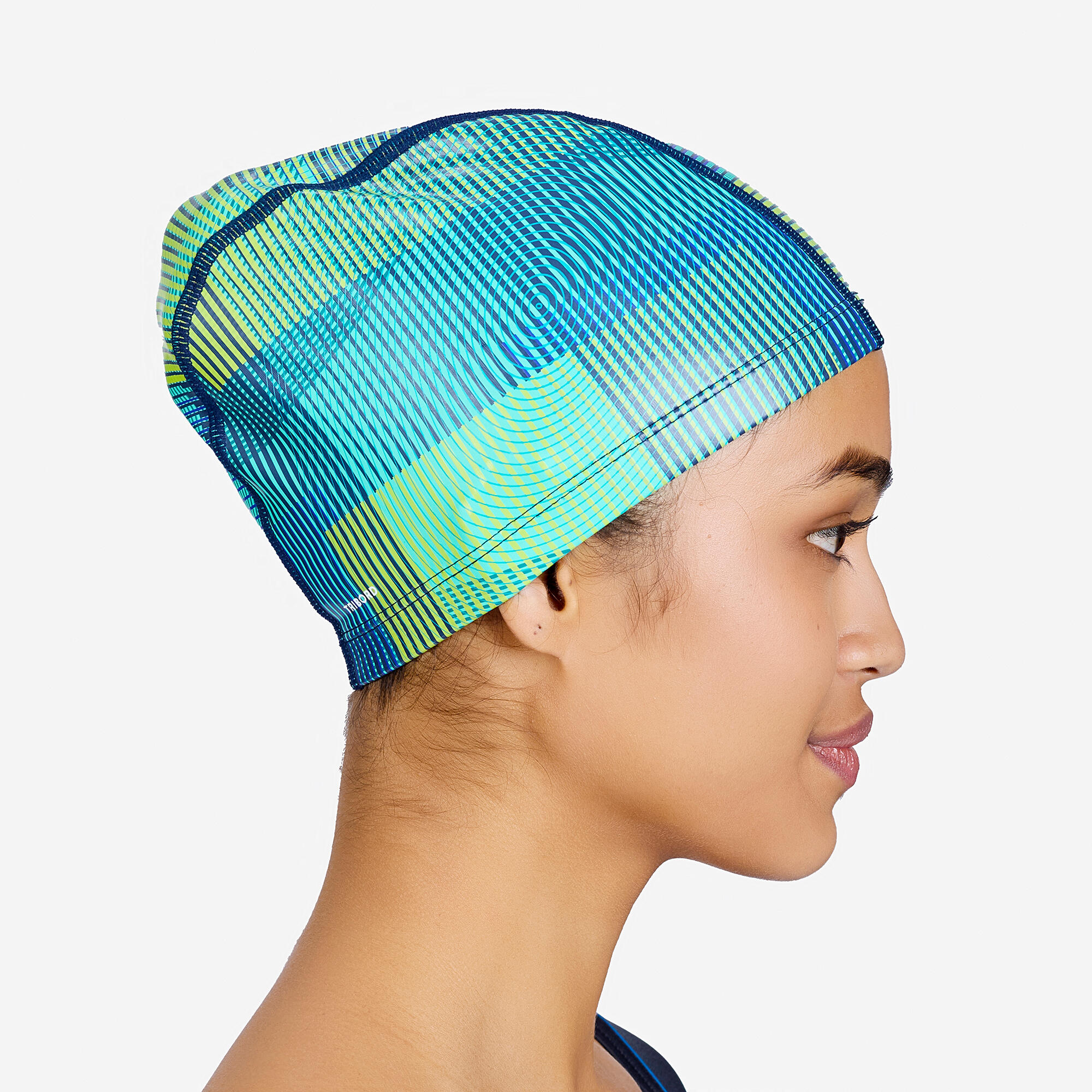 Coated Fabric Swim Cap M Quick-Dry & Stretchable Anoi Blue Green