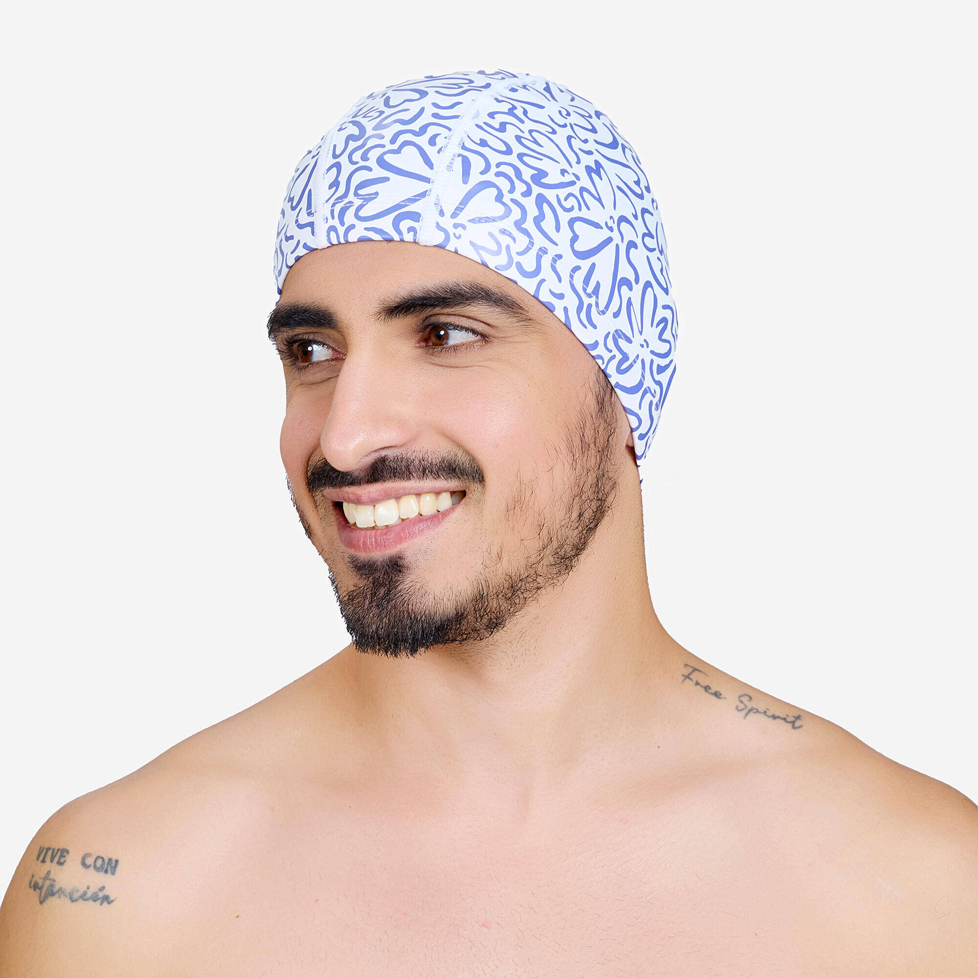 Silicon Mesh Swim Cap for Adults (56-60 cm) Tria - White -  3