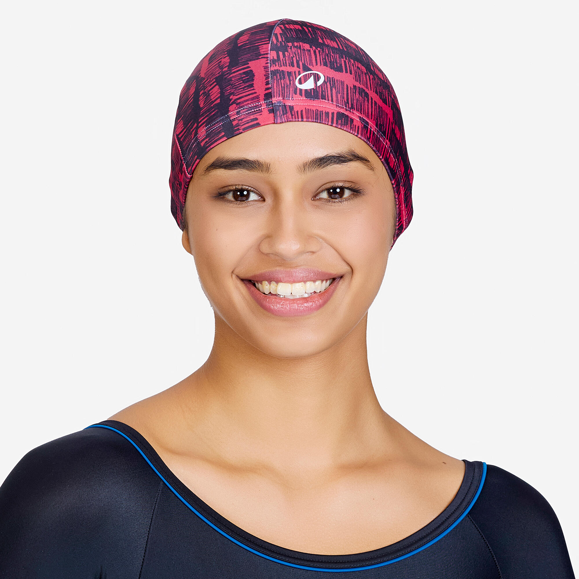 Fabric Swim Cap L Secure Fit & Stretchable Red Cray