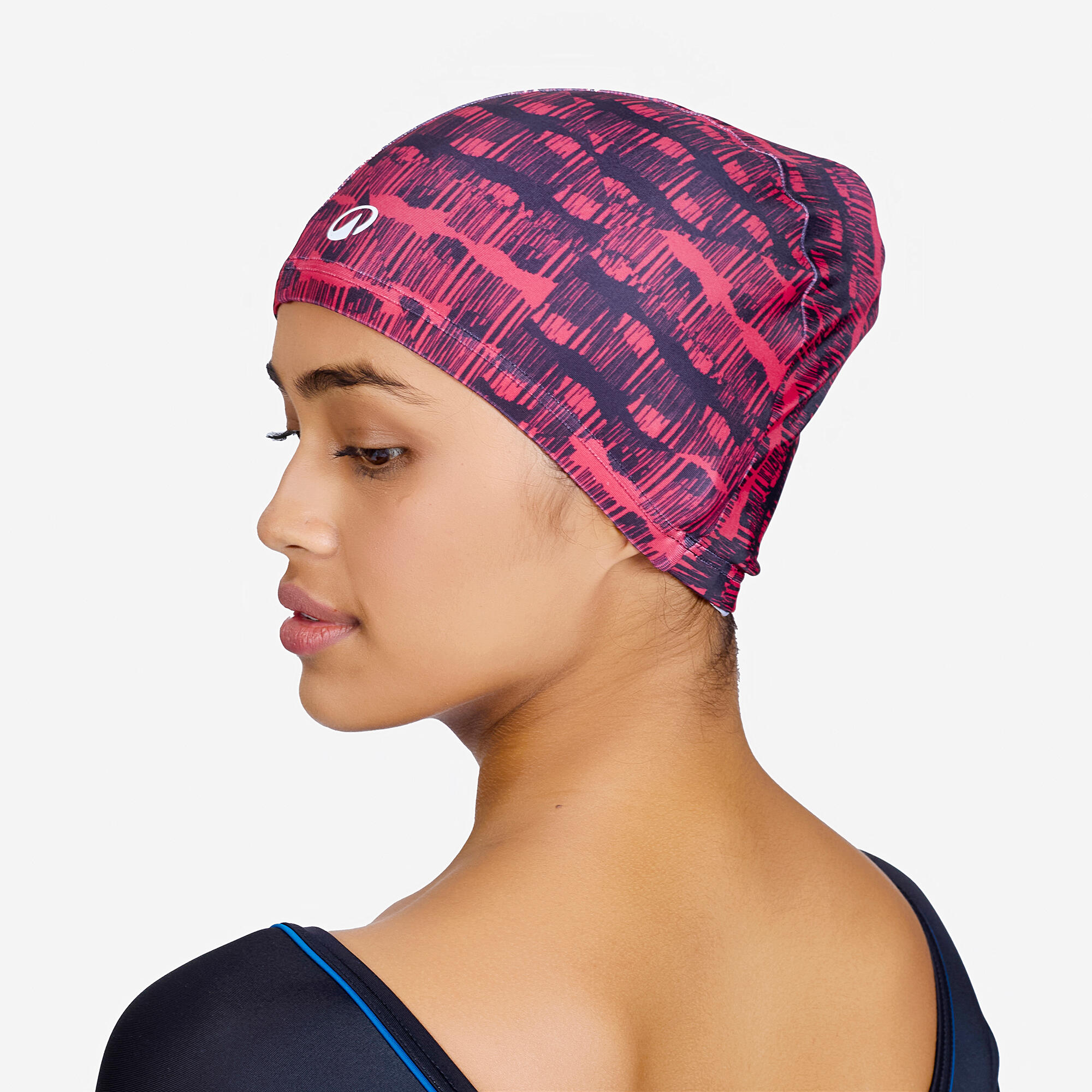 Fabric Swim Cap L Secure Fit & Stretchable Red Cray