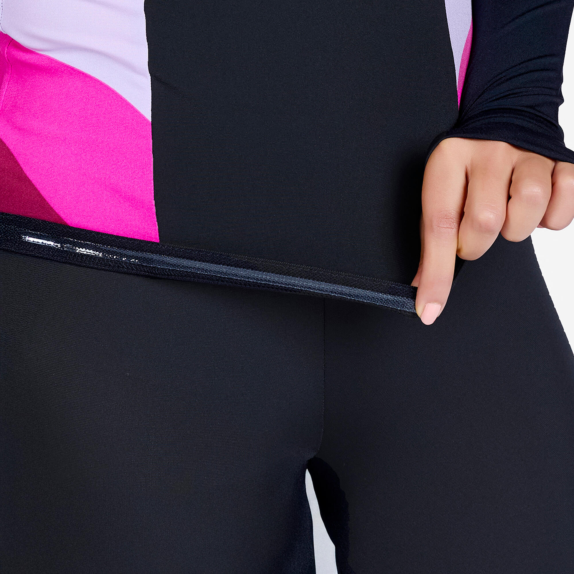 Women Swimming Top Una Rainbow Quick-Dry & Stretchable Black