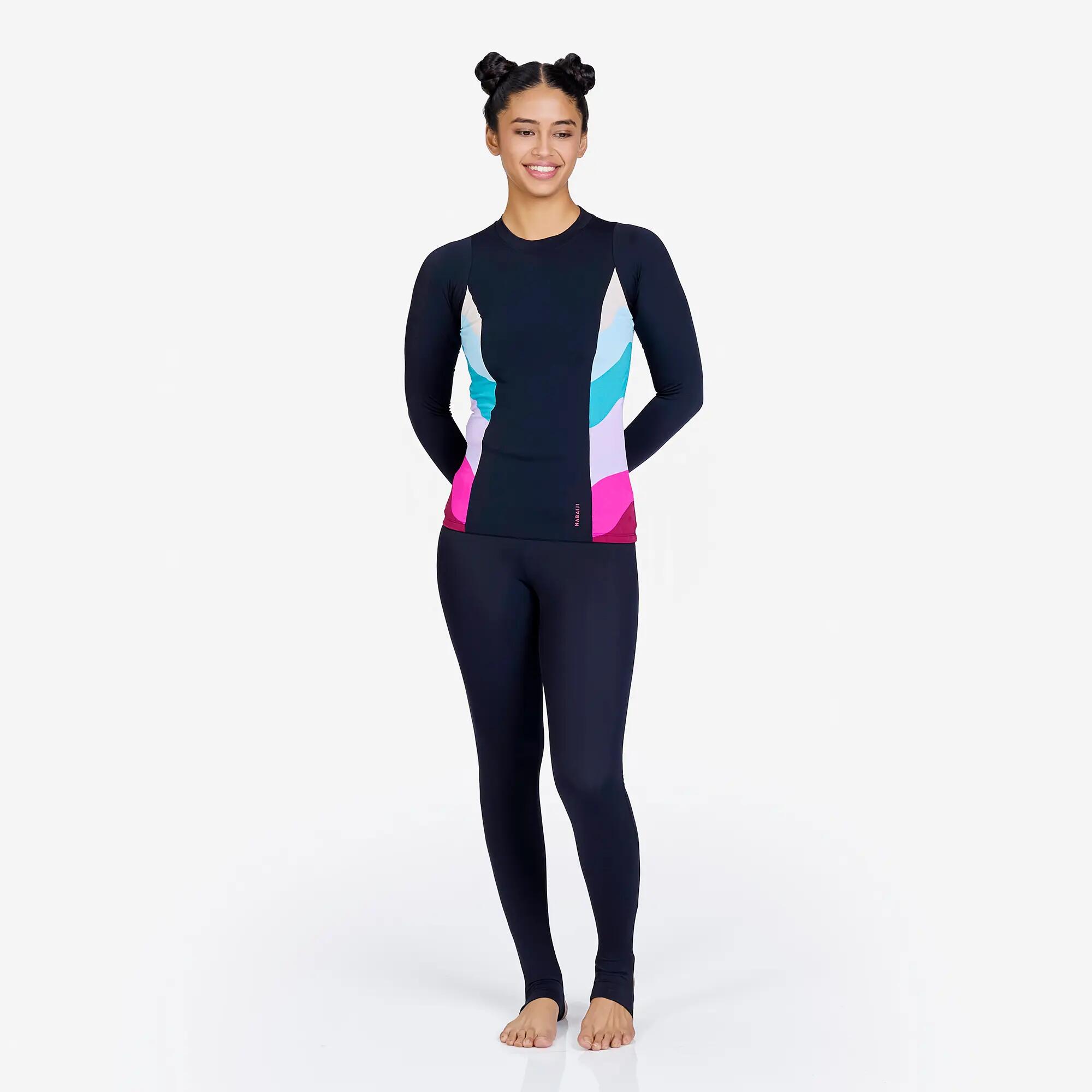 Women's swimming top Una Rainbow black 9/17